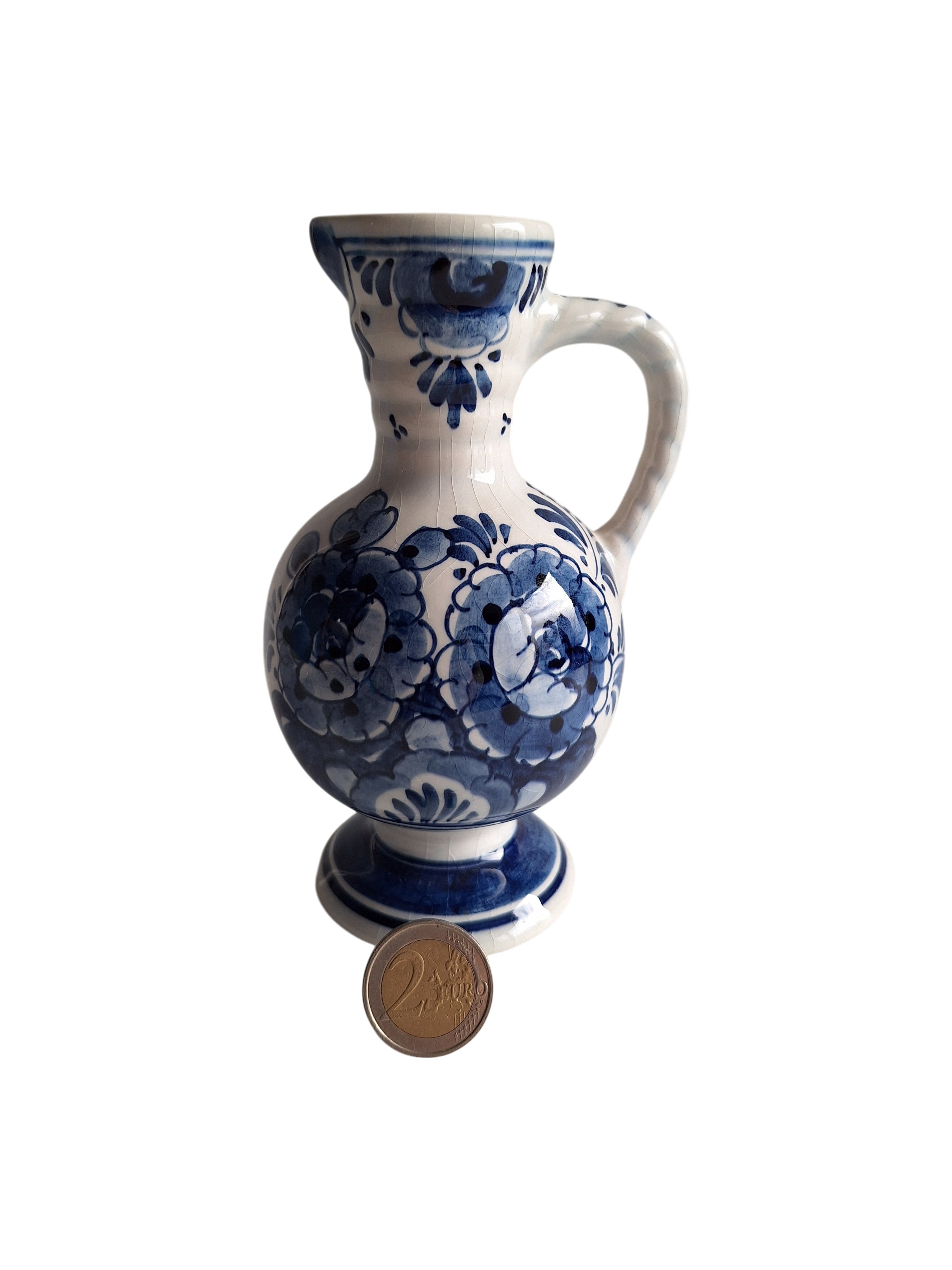Delftblaues Kännchen | Keramikfabrik Velsen | Handbemaltes Blumenmotiv