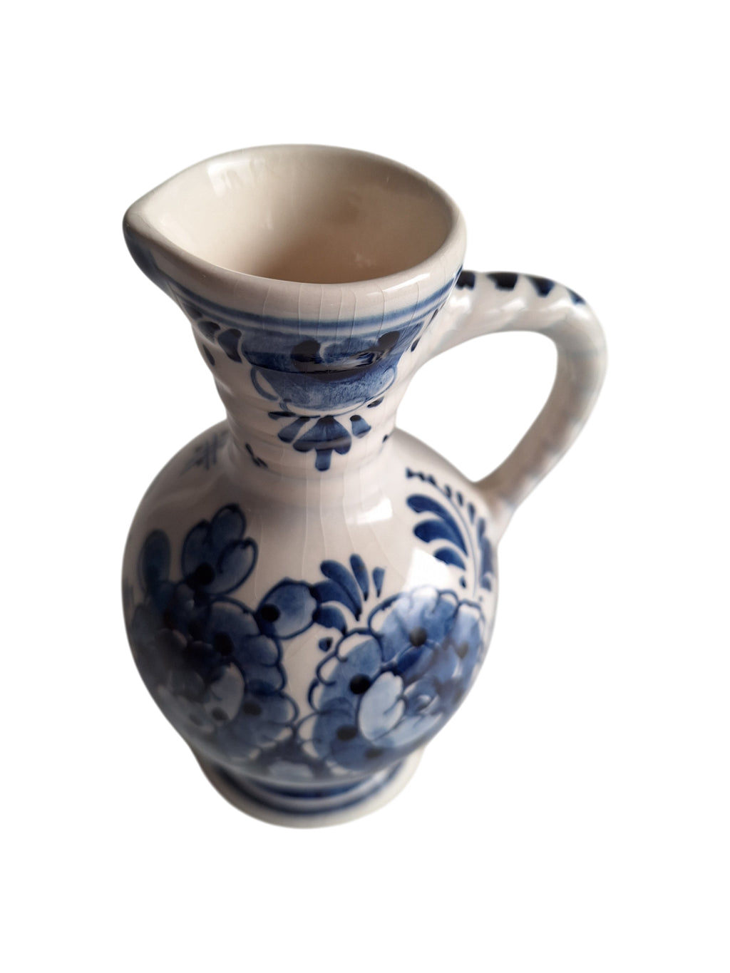 Delftblaues Kännchen | Keramikfabrik Velsen | Handbemaltes Blumenmotiv
