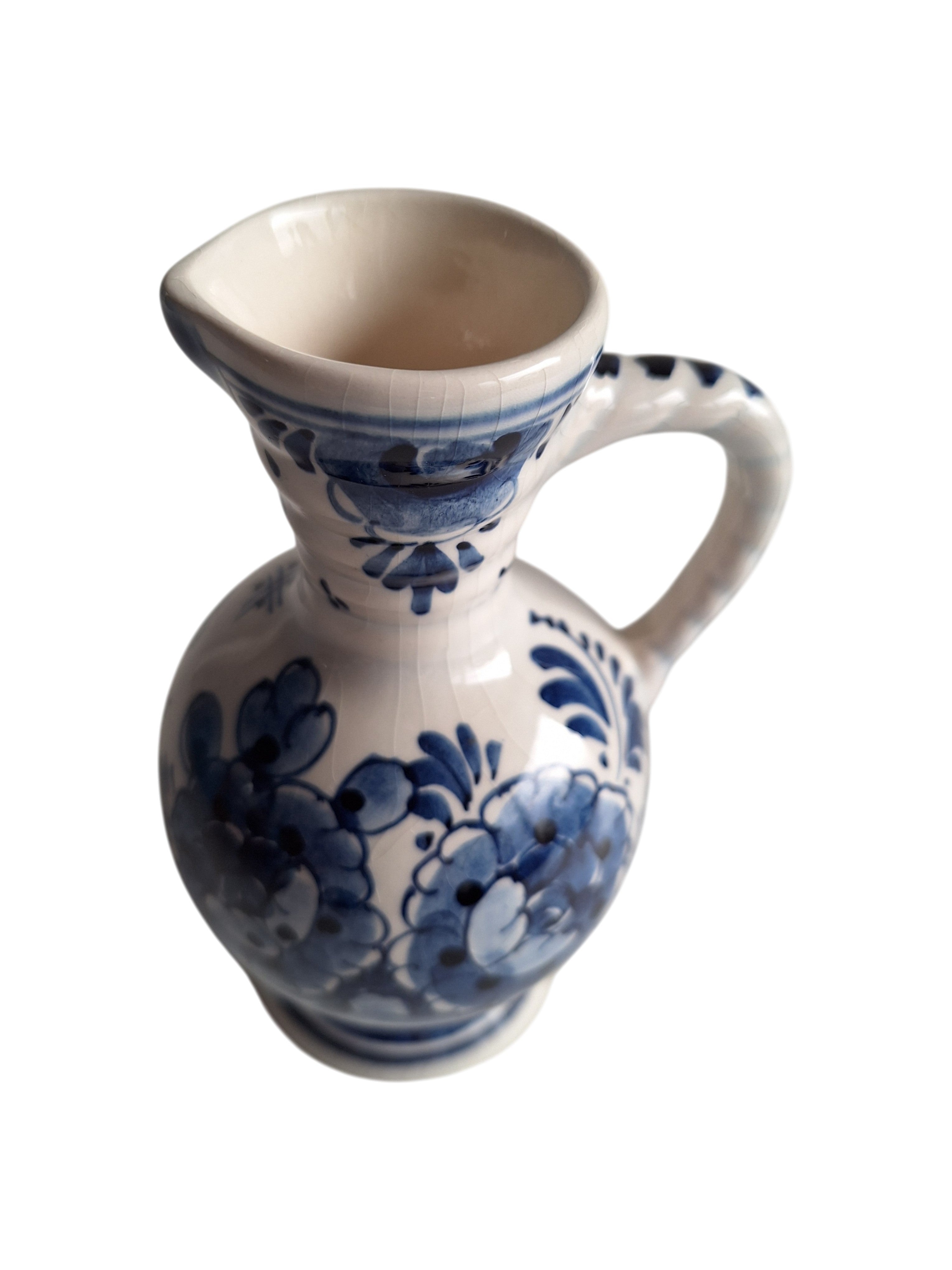 Delftblaues Kännchen | Keramikfabrik Velsen | Handbemaltes Blumenmotiv