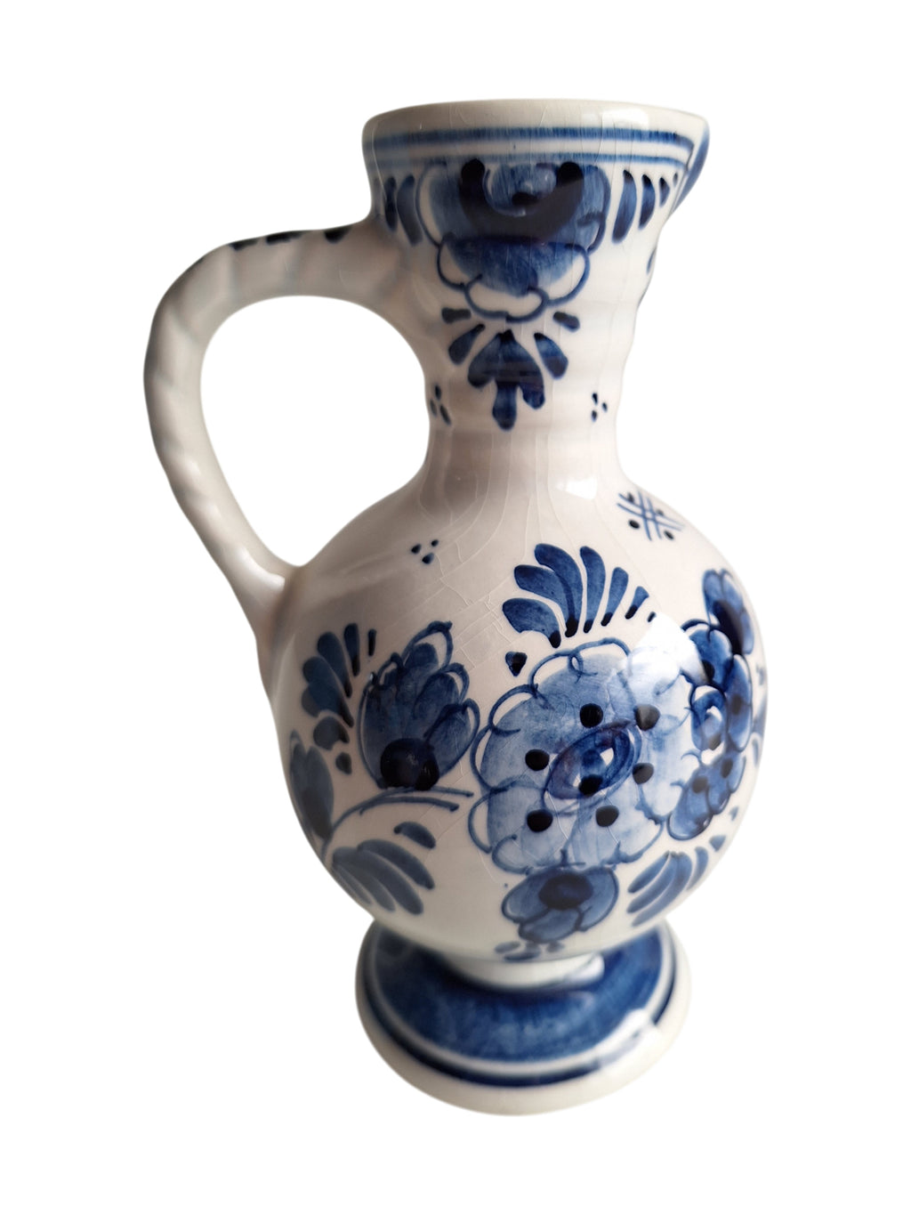 Delftblaues Kännchen | Keramikfabrik Velsen | Handbemaltes Blumenmotiv
