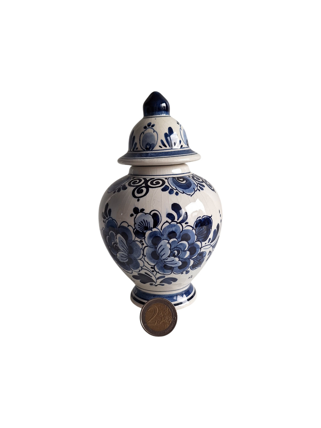 Delfts Blaue Deckelvase | Keramikfabrik Velsen | Ingwertopf Baluster Handbemalt