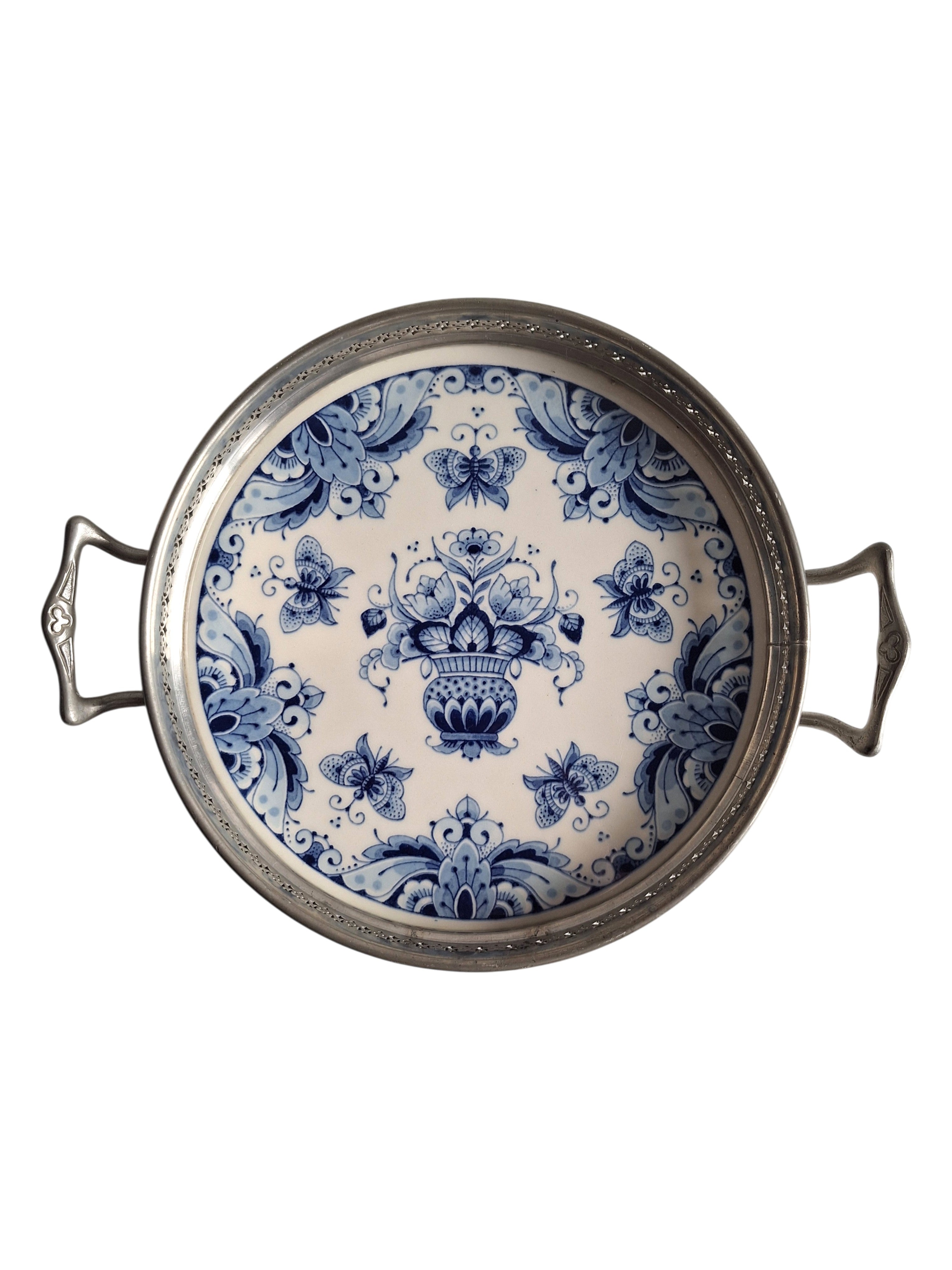 Westraven Delfter Blau Serviertablett | Anno 1661 | Zinnrand Nr. 531