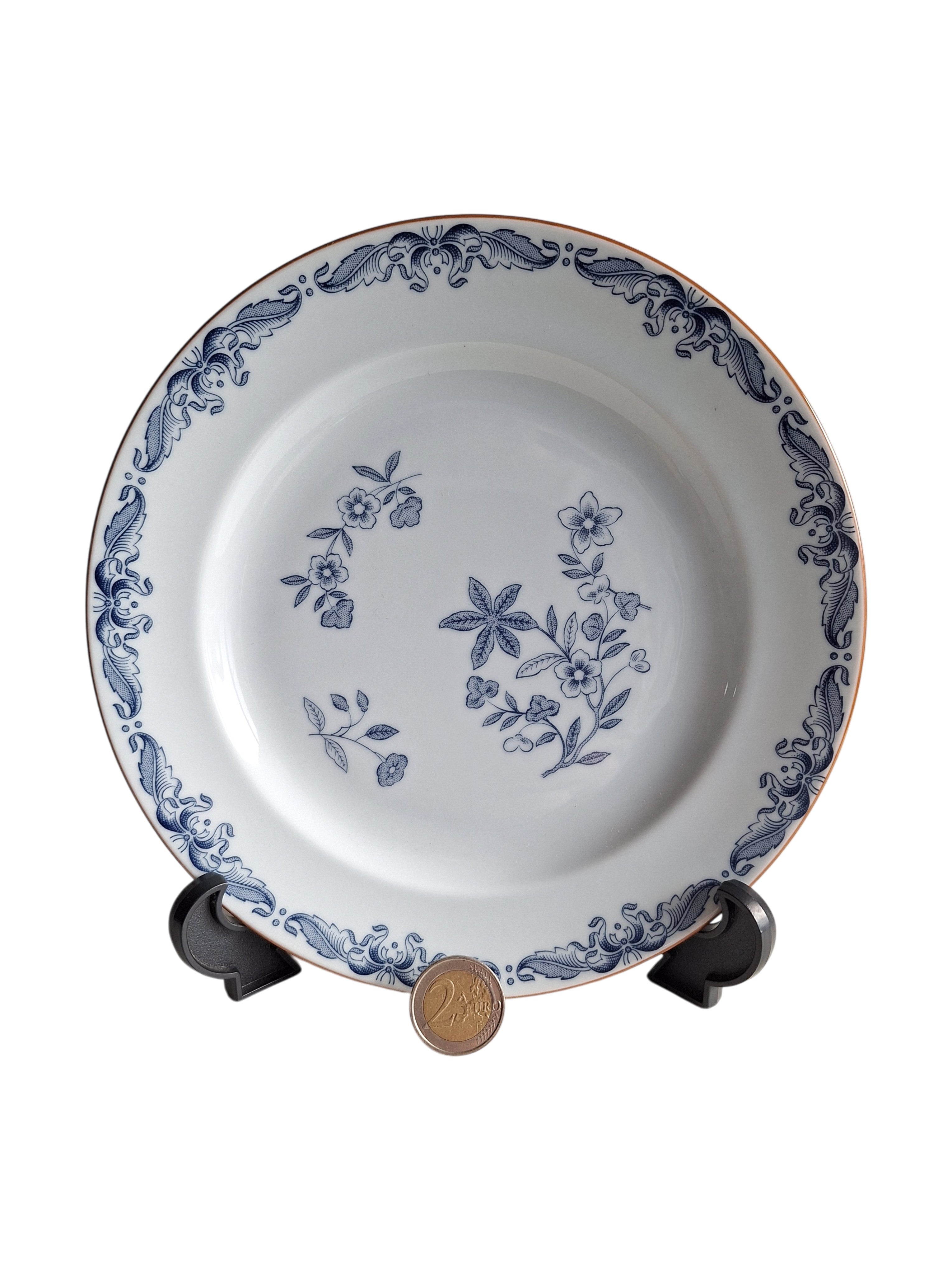 Rörstrand Ostindia Teller | Schwedisches Porzellan Blaues Blumenmuster | Ø 21 cm