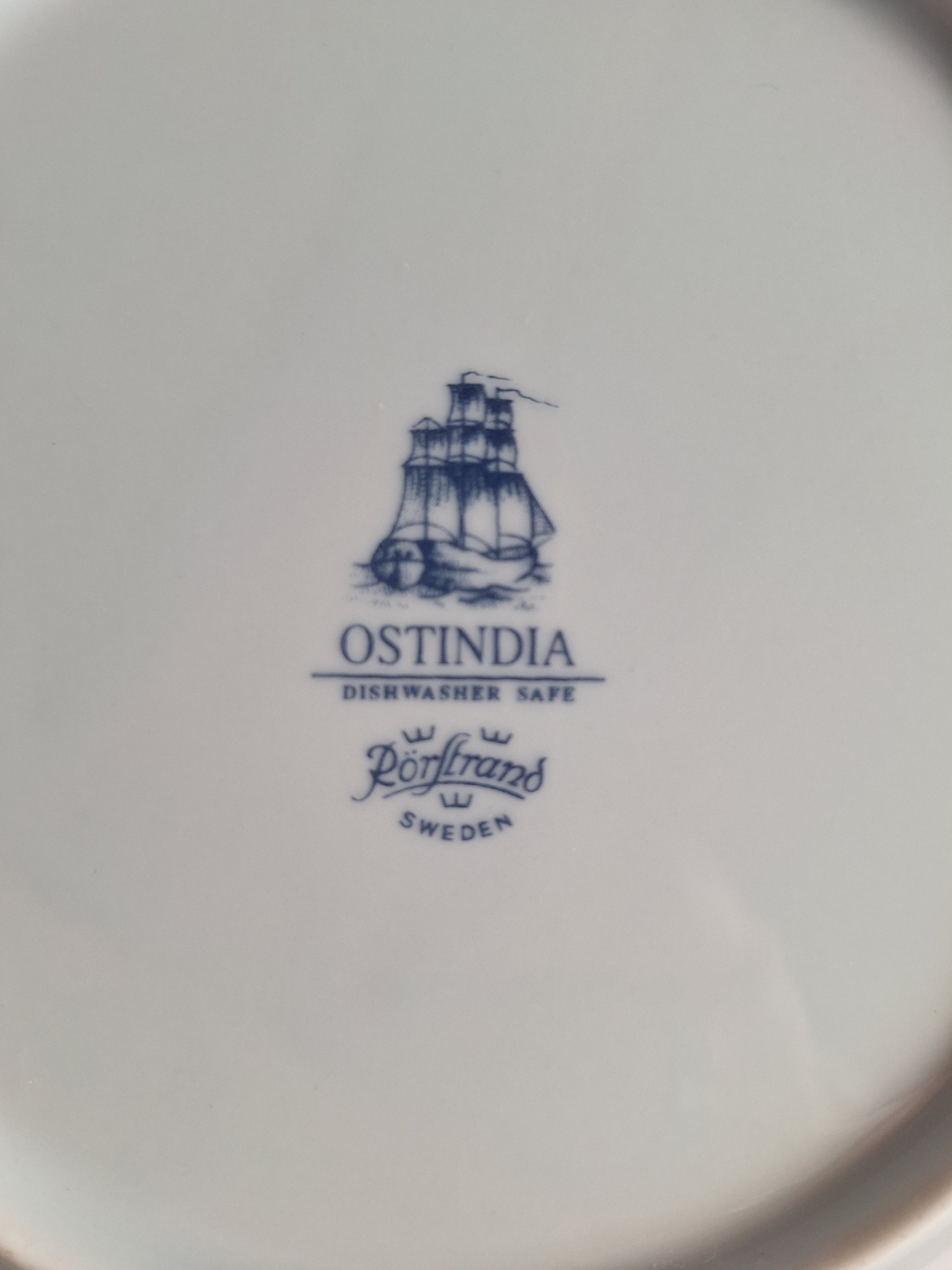 Rörstrand Ostindia Teller | Schwedisches Porzellan Blaues Blumenmuster | Ø 21 cm