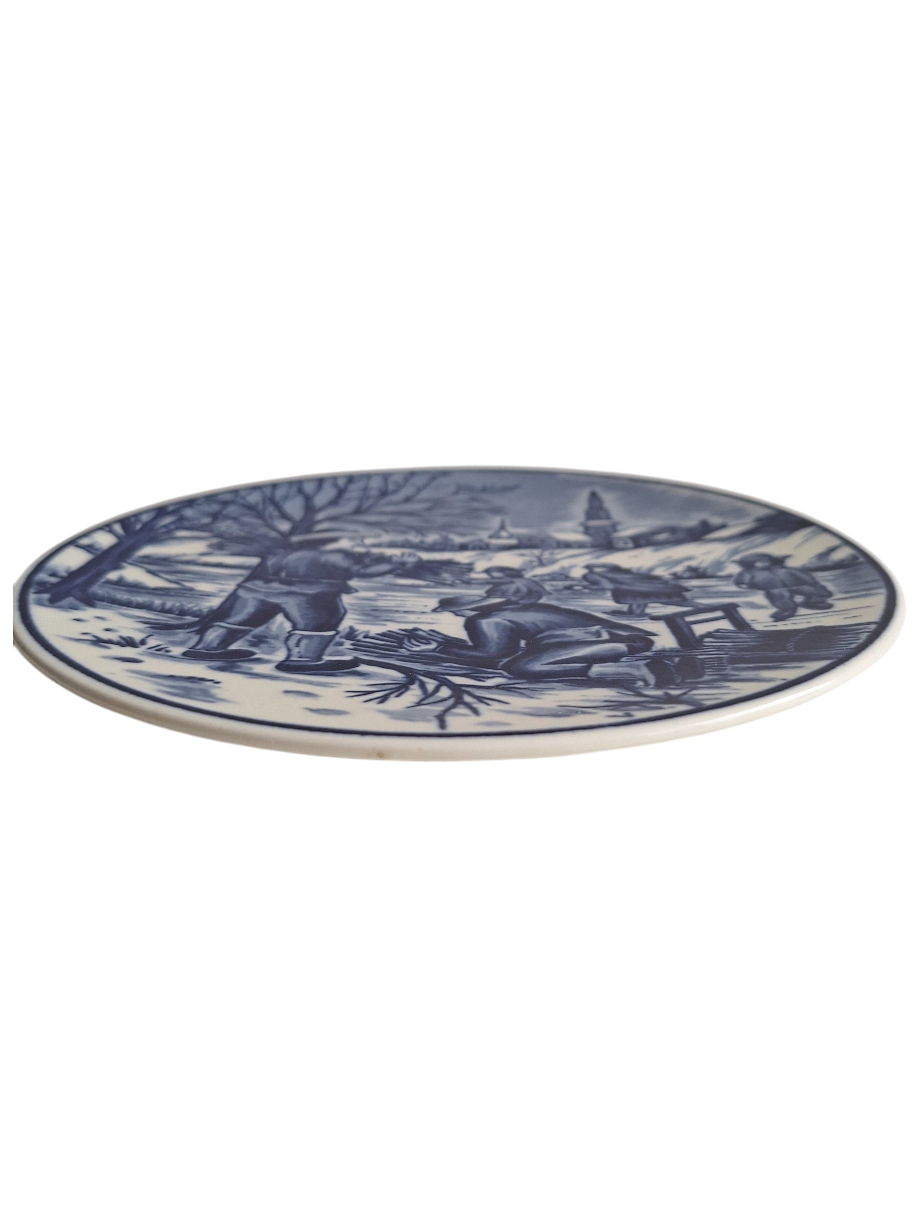 Royal Delft Wandteller Jahreszeiten Winter | Delfter Blau Handarbeit
