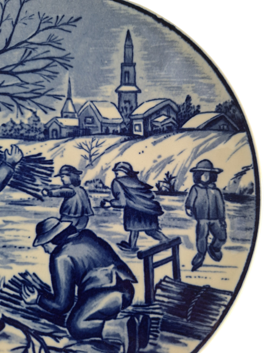 Royal Delft Wandteller Jahreszeiten Winter | Delfter Blau Handarbeit