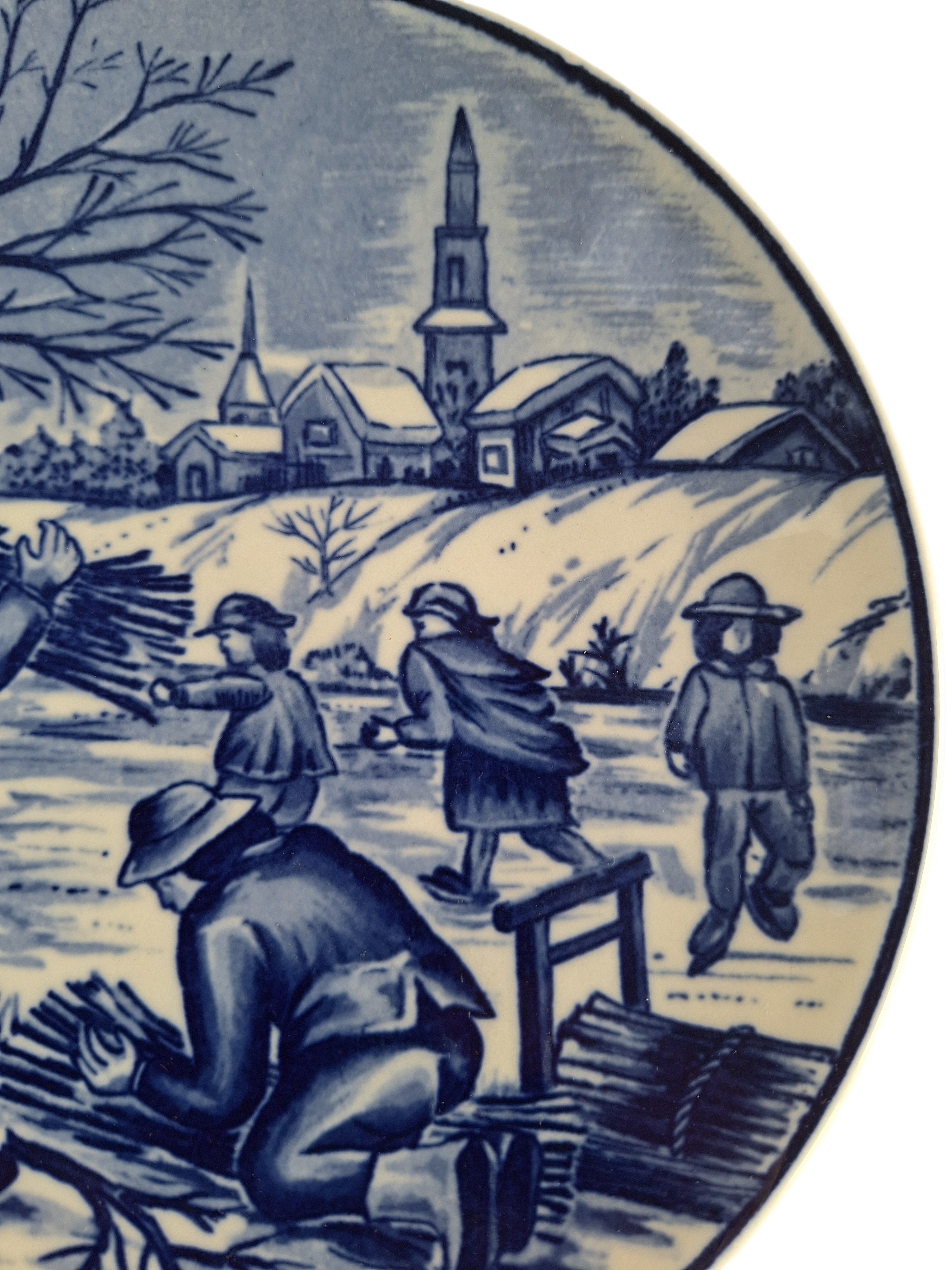 Royal Delft Wandteller Jahreszeiten Winter | Delfter Blau Handarbeit