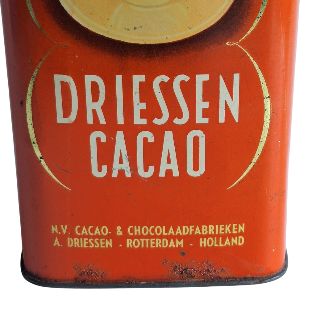 Driessen Kakao Dose — Jugendstil Orange Blechdose Rotterdam
