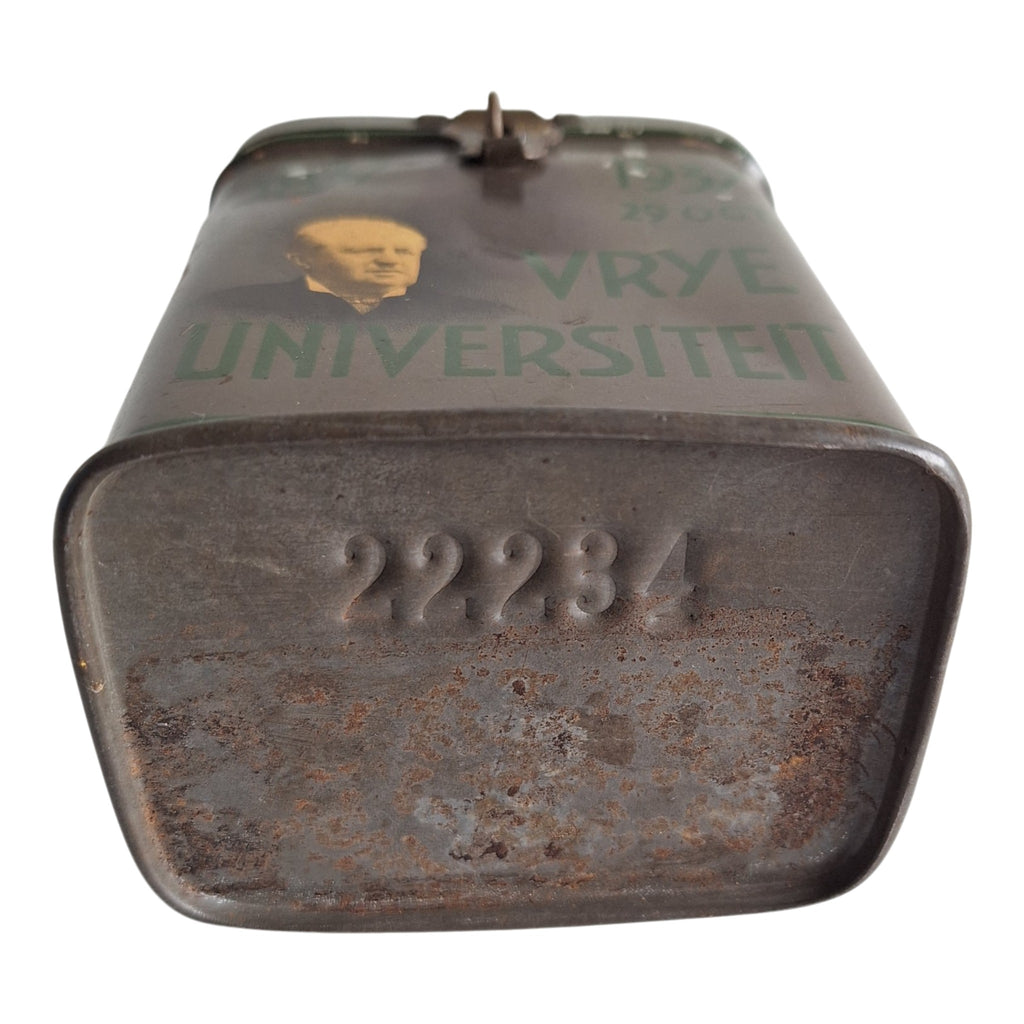 Metallene Spendendose Freie Universität Amsterdam 1937 — 100-jähriges Bestehen