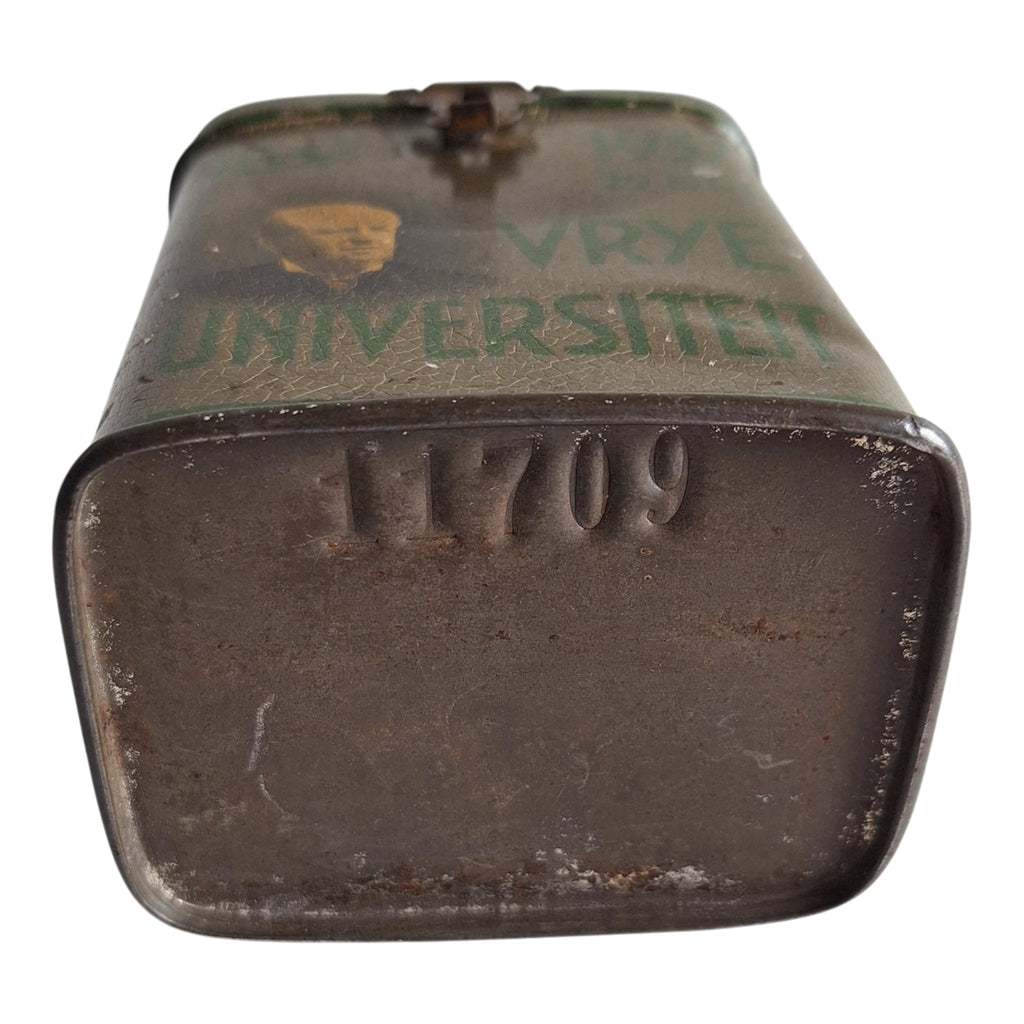 Metallene Spendendose Freie Universität Amsterdam 1937 — Beschädigtes Exemplar