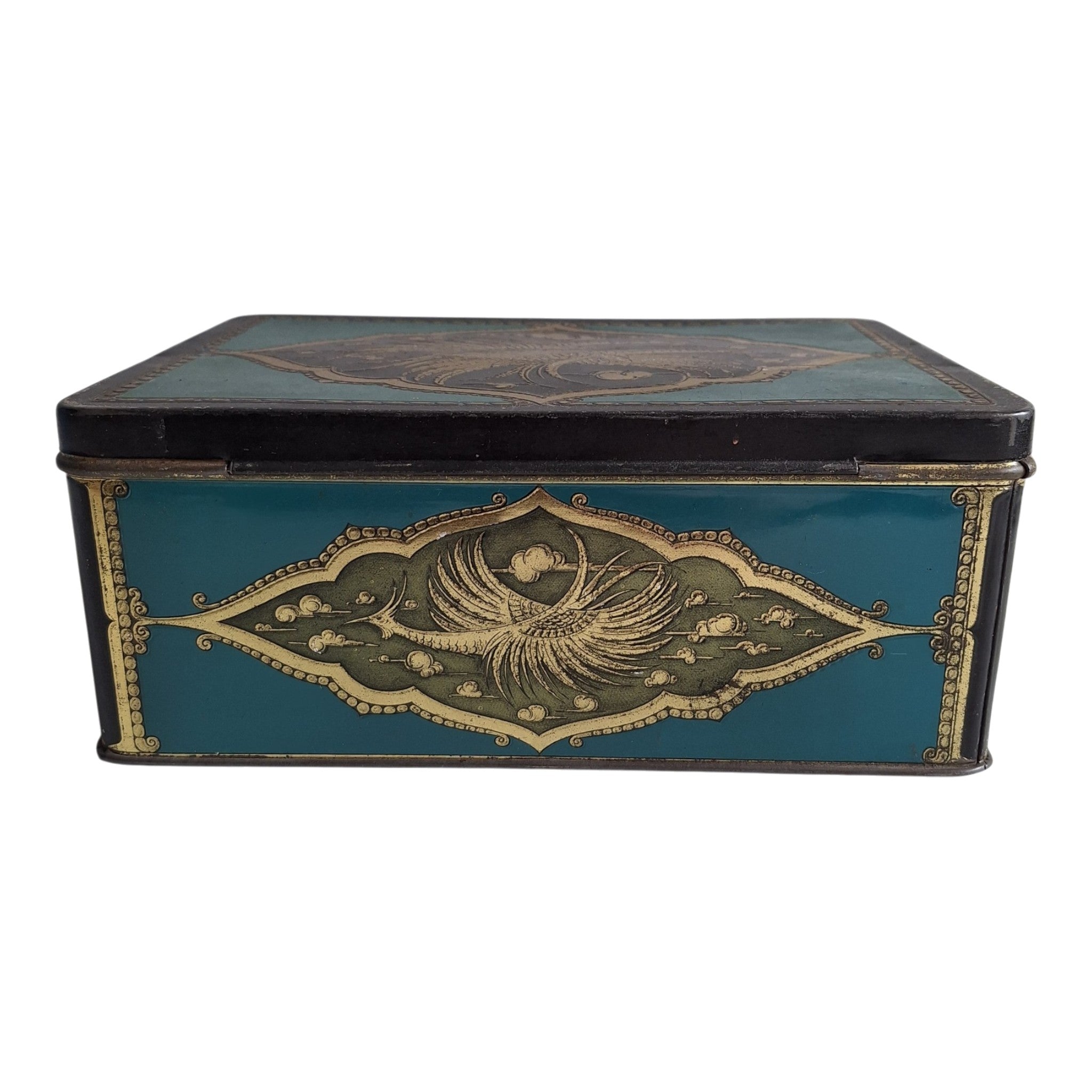 Tabakdose F. Lieftinck Groningen — Orientalisches Motiv Blau & Gold ½ kg Rauchtabak
