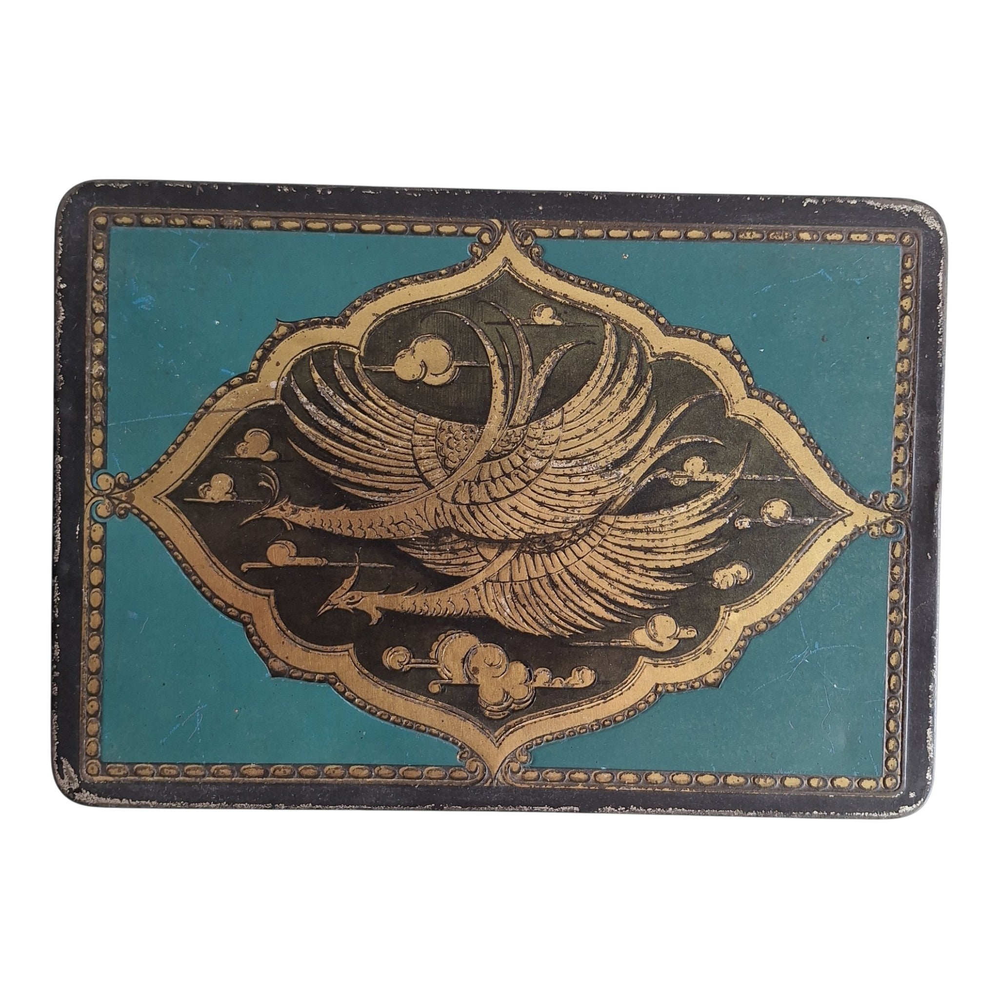 Tabakdose F. Lieftinck Groningen — Orientalisches Motiv Blau & Gold ½ kg Rauchtabak