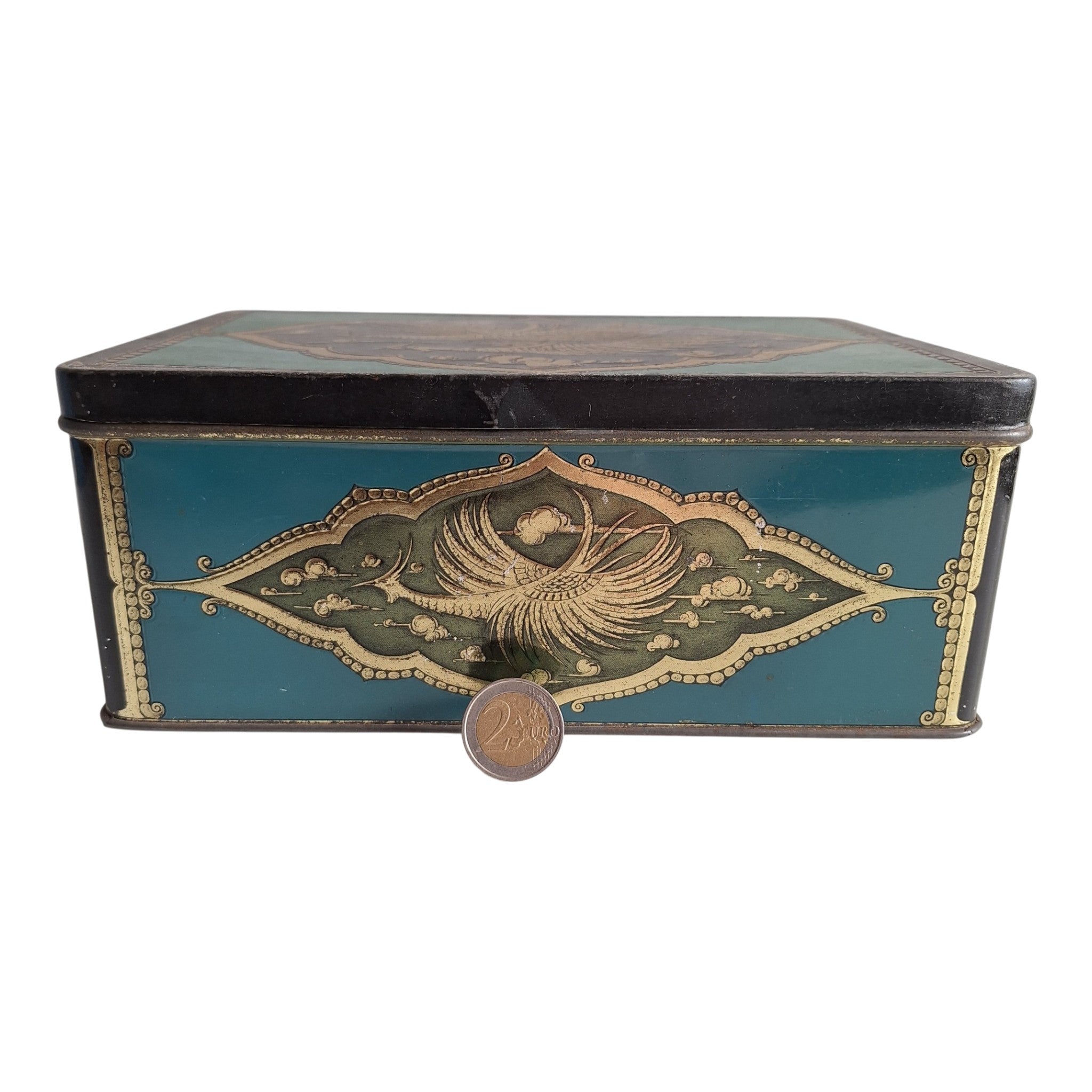 Tabakdose F. Lieftinck Groningen — Orientalisches Motiv Blau & Gold ½ kg Rauchtabak