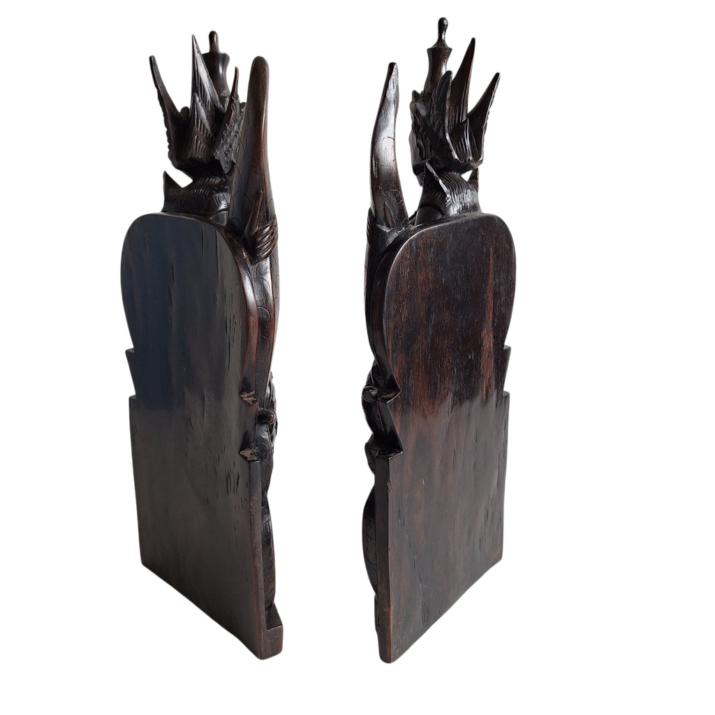 Balinesische Holzbuchstützen Rama und Garuda – handgeschnitzt, 31,5 cm