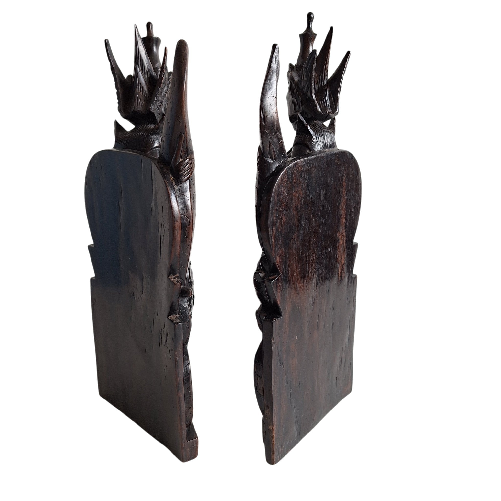Balinesische Holzbuchstützen Rama und Garuda – handgeschnitzt, 31,5 cm