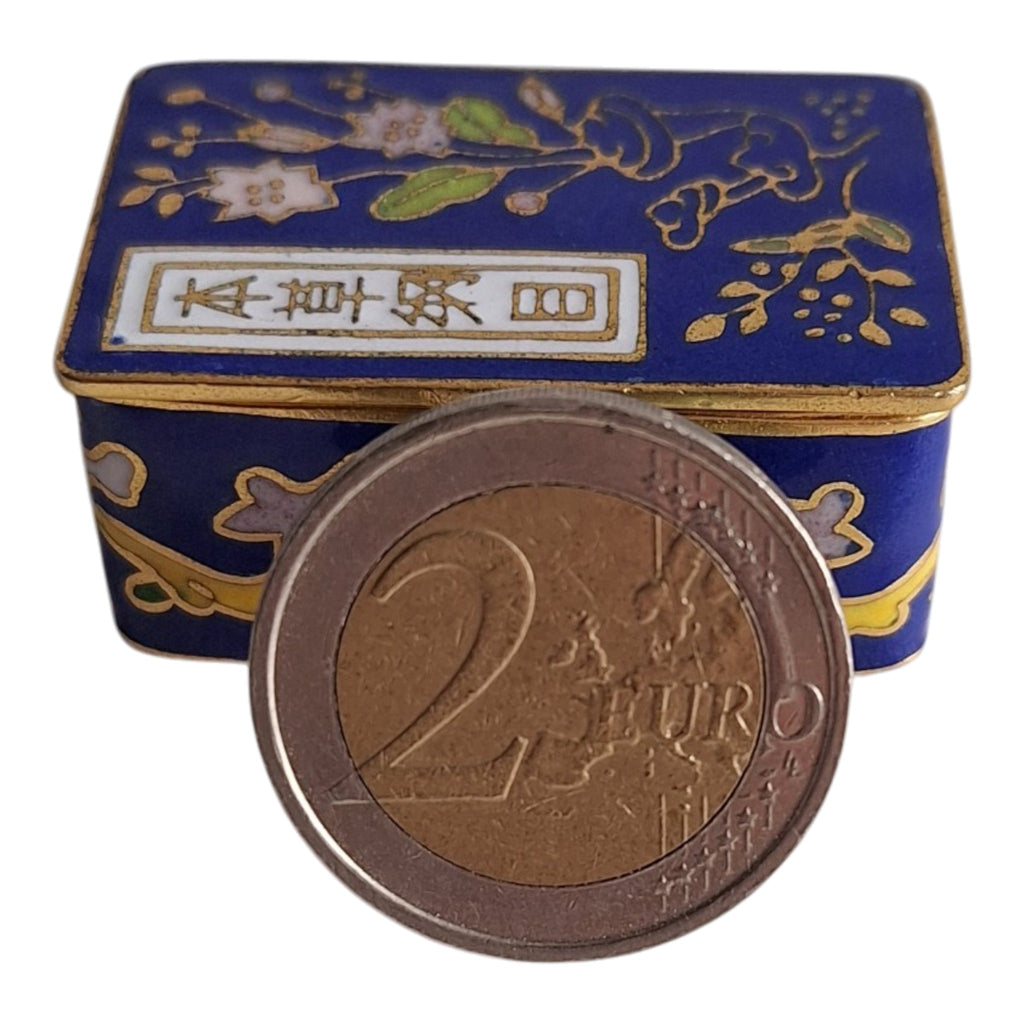 Rechteckige Cloisonné-Schachtel mit Flora und Fischen