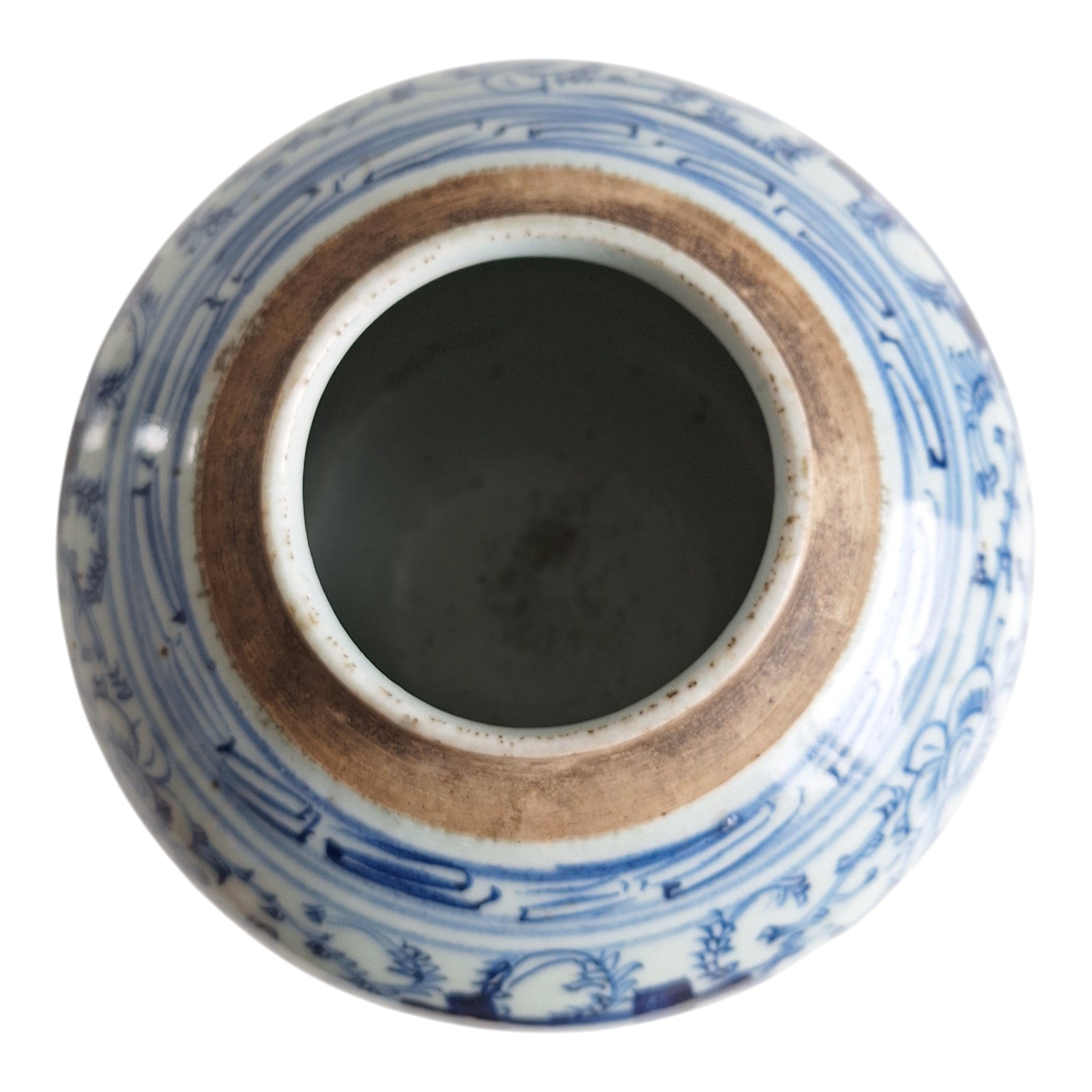 Chinesischer Blau-Weißer Ingwertopf mit Double Happiness Symbol – Qing-Dynastie-Stil