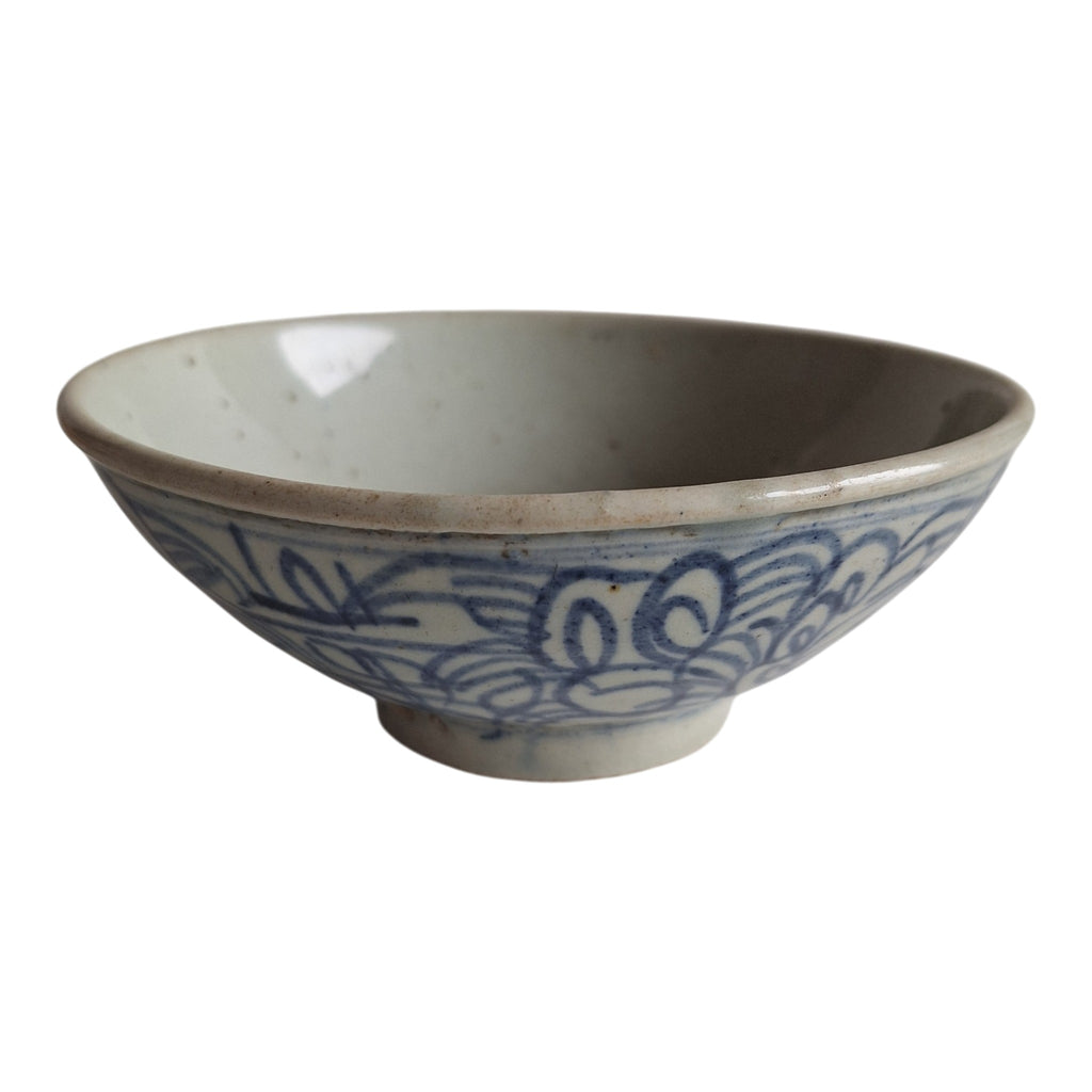 Chinees Blauw-Wit Porseleinen Gelukskommetje — Qing-dynastie