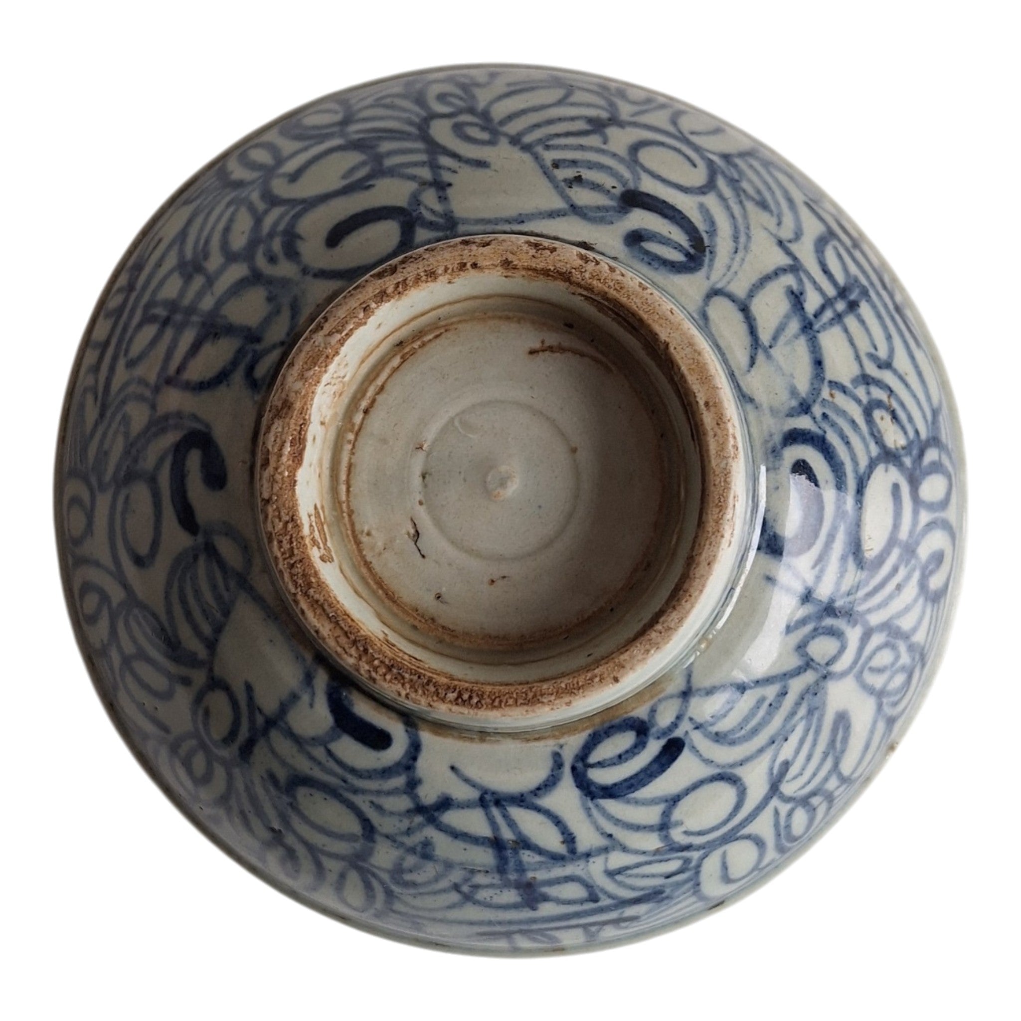 Chinees Blauw-Wit Porseleinen Gelukskommetje — Qing-dynastie