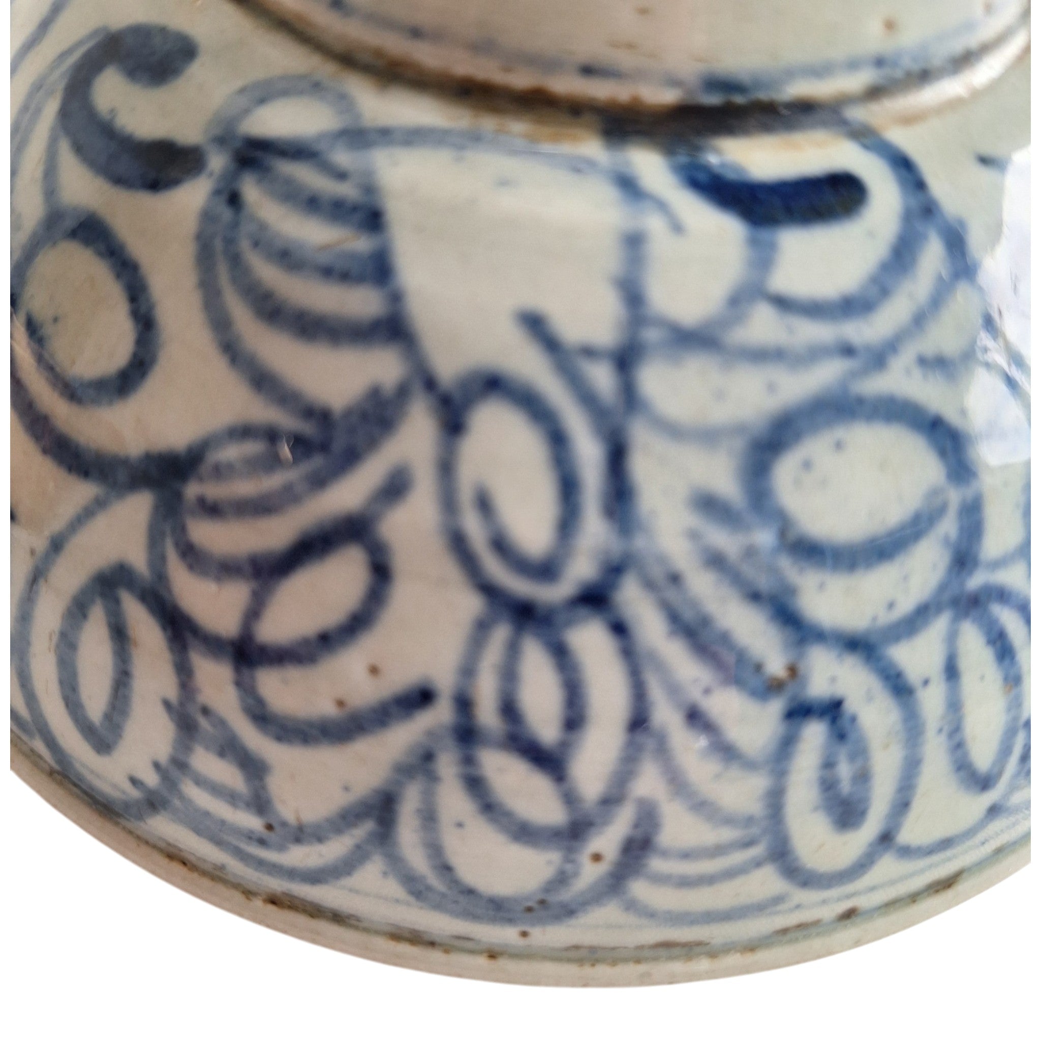 Chinees Blauw-Wit Porseleinen Gelukskommetje — Qing-dynastie