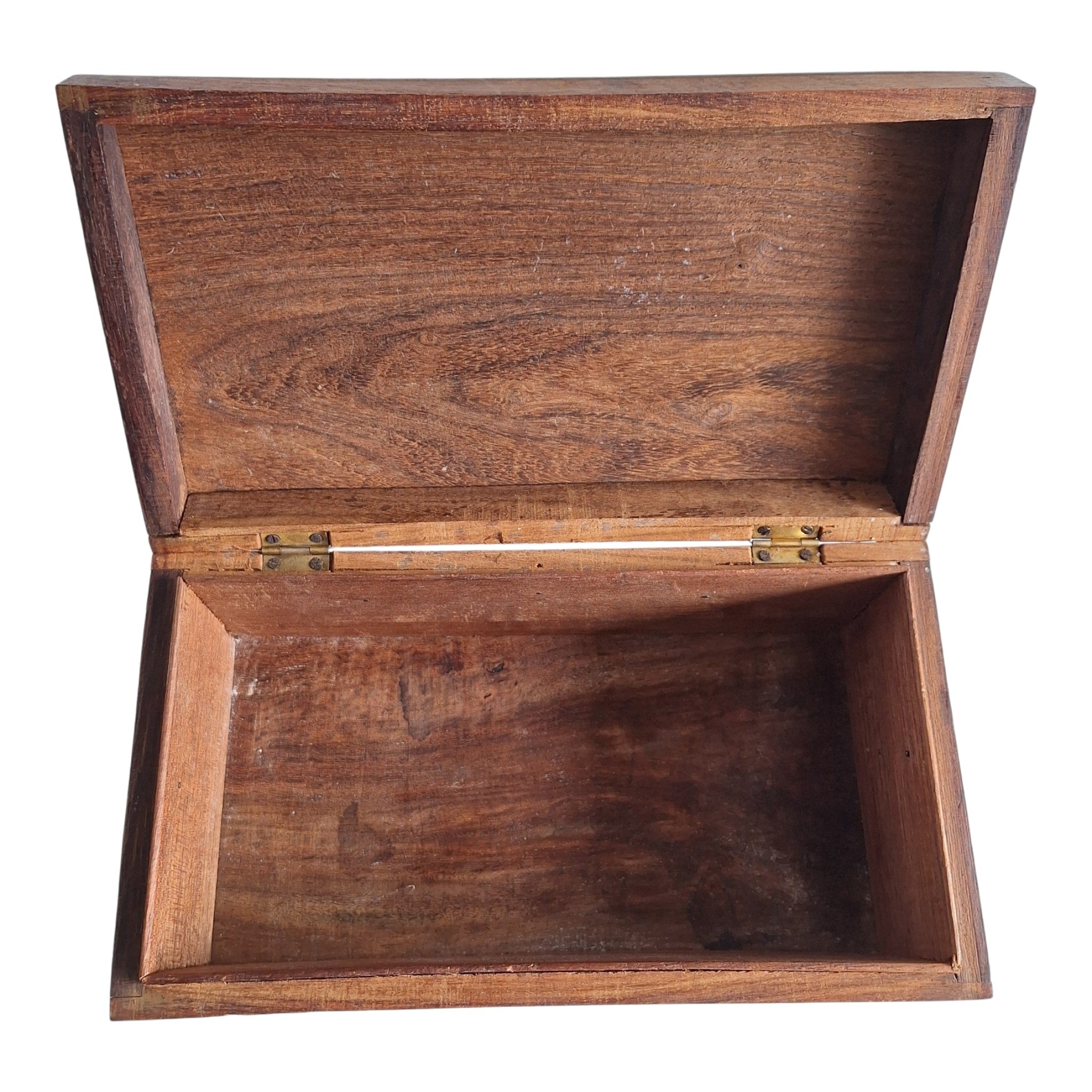 Handgeschnitzte Schmuckschatulle aus Holz Indien mit Blumenmuster