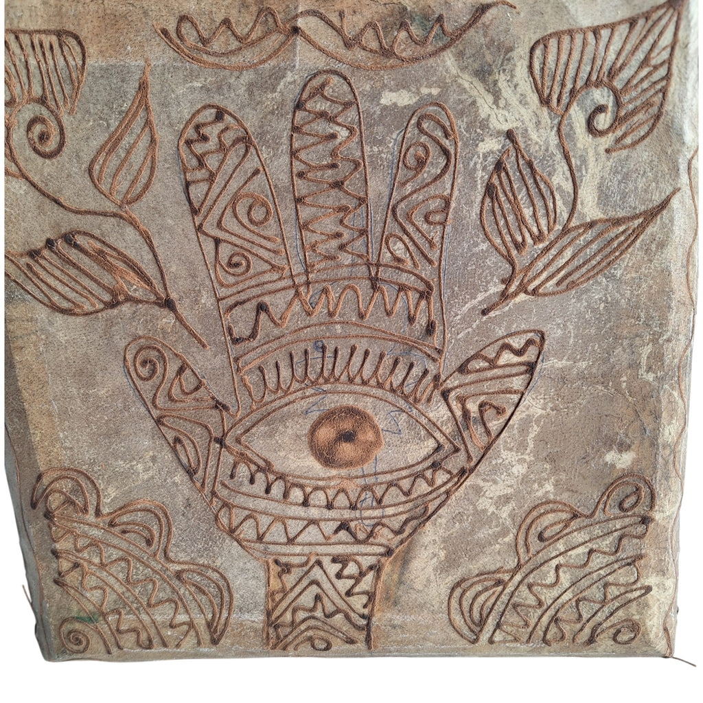 Moroccan Daff Drum with Henna and Berber Symbols