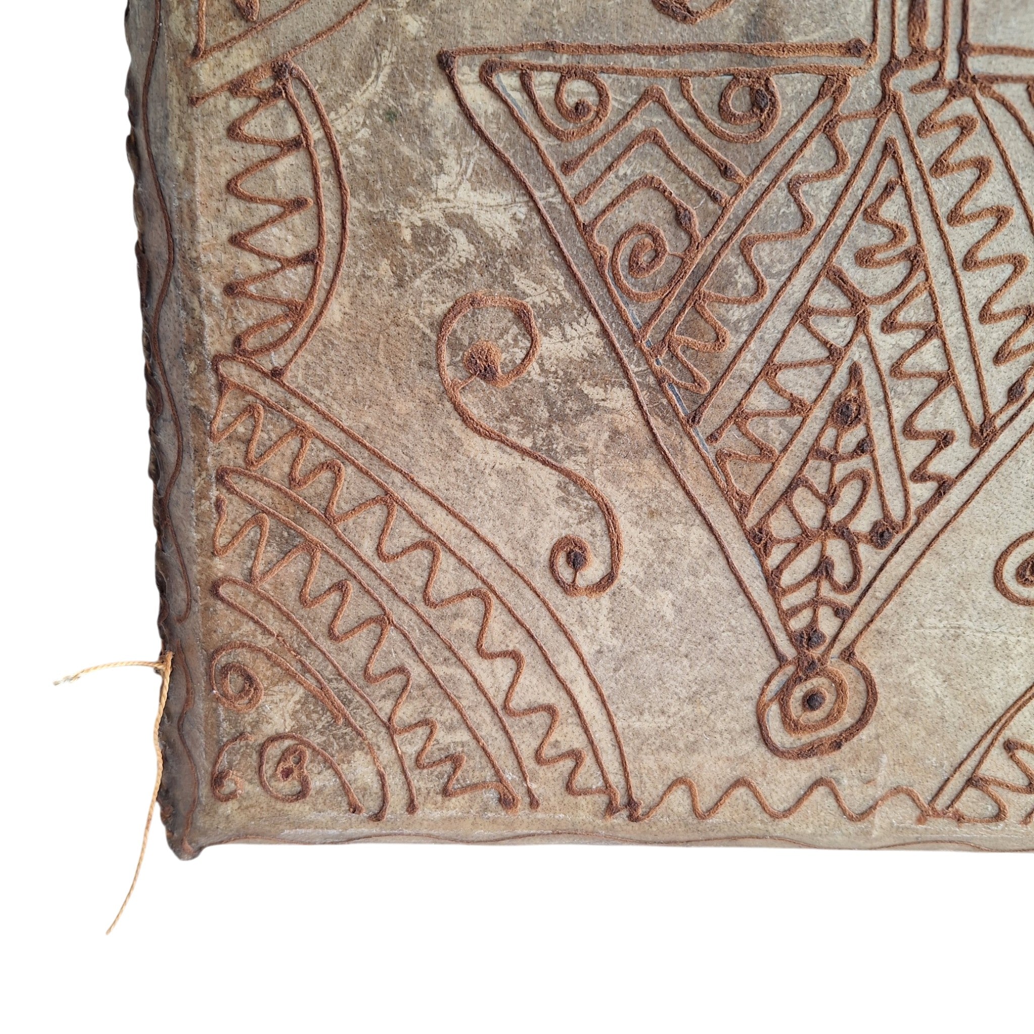 Moroccan Daff Drum with Henna and Berber Symbols