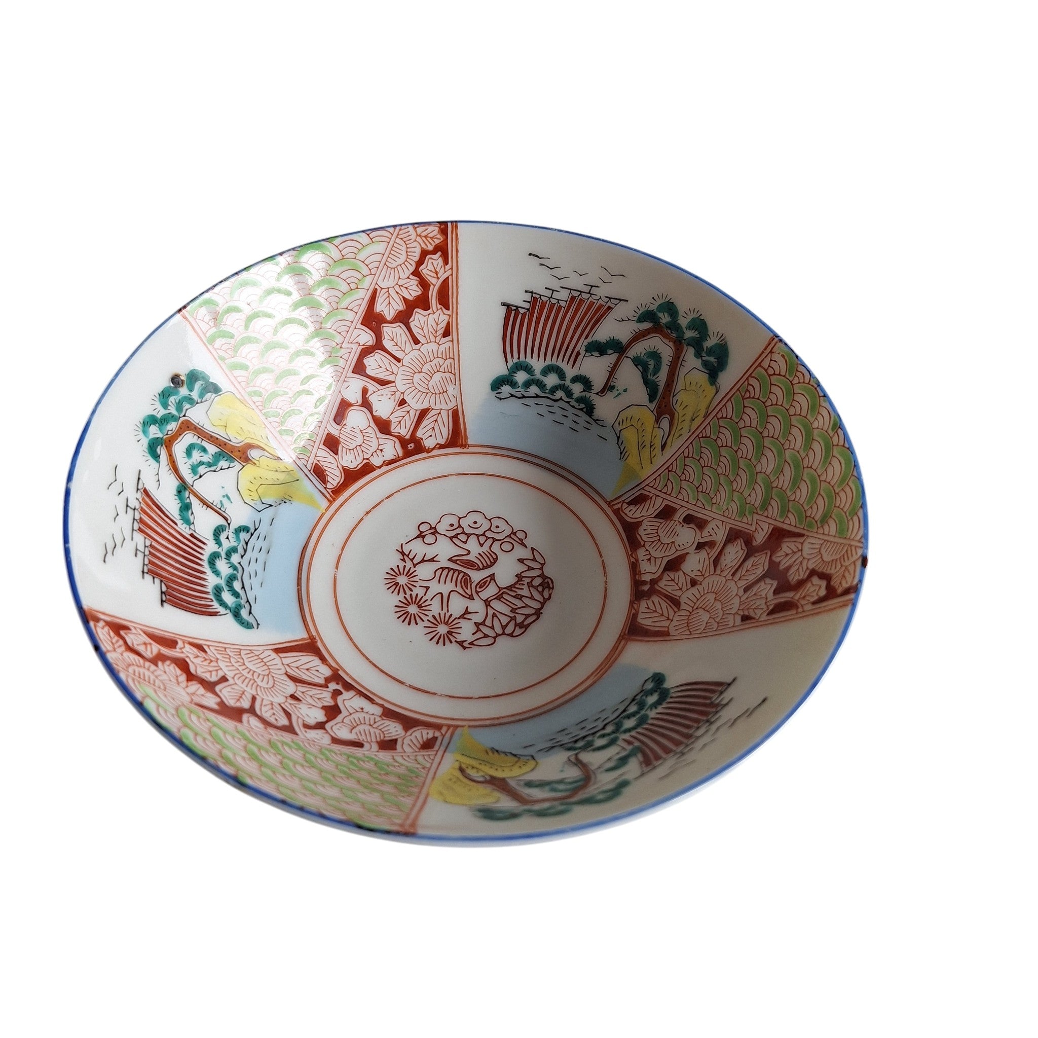 Japanse Imari Kom met Karakters op Onderzijde – Handbeschilderd Porselein, Arita
