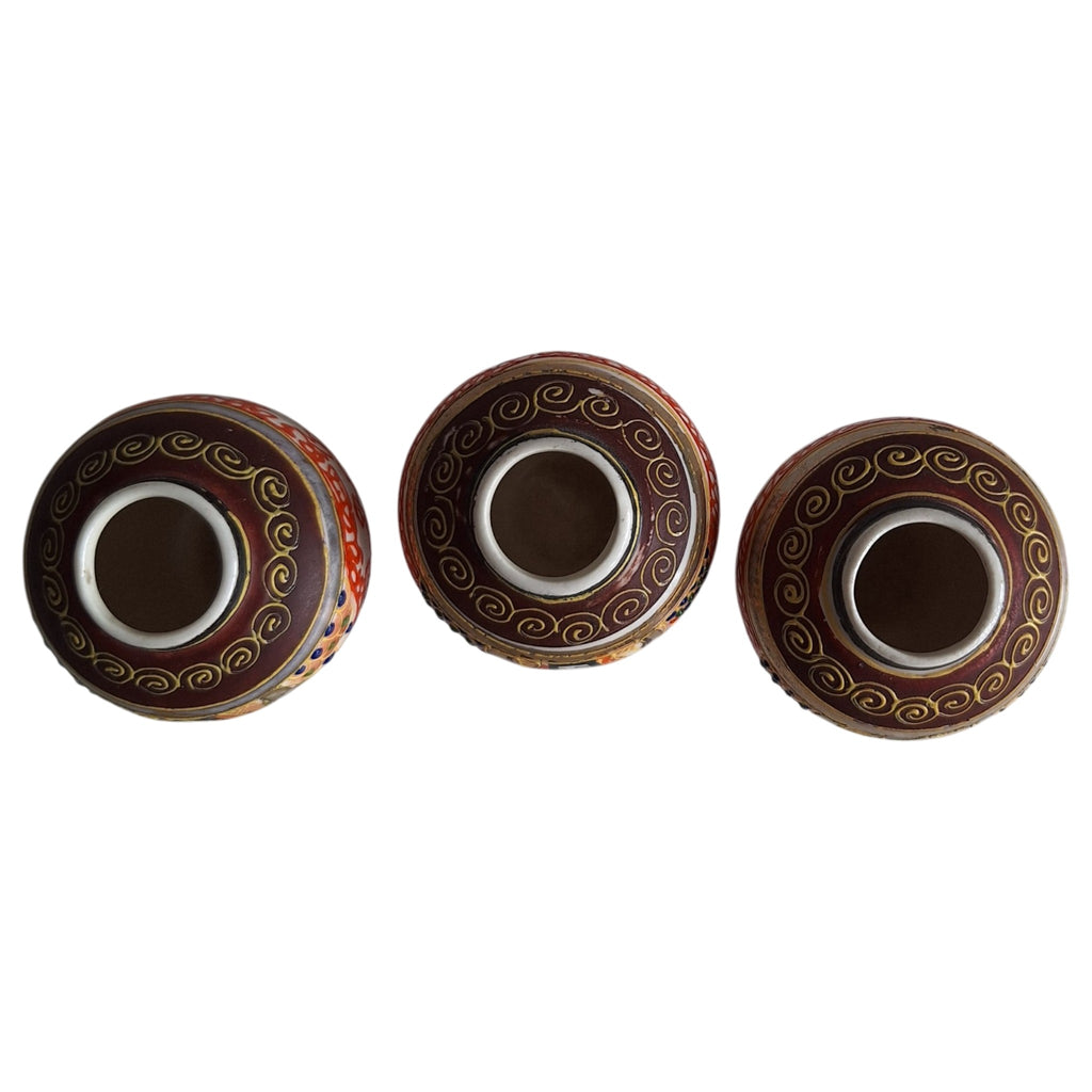 3 Satsuma miniature vases