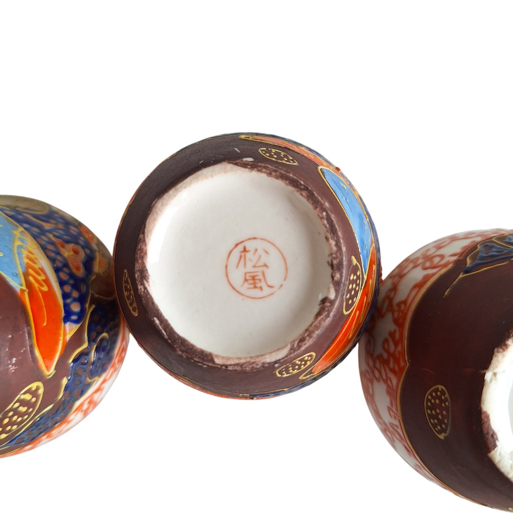 3 Satsuma miniature vases