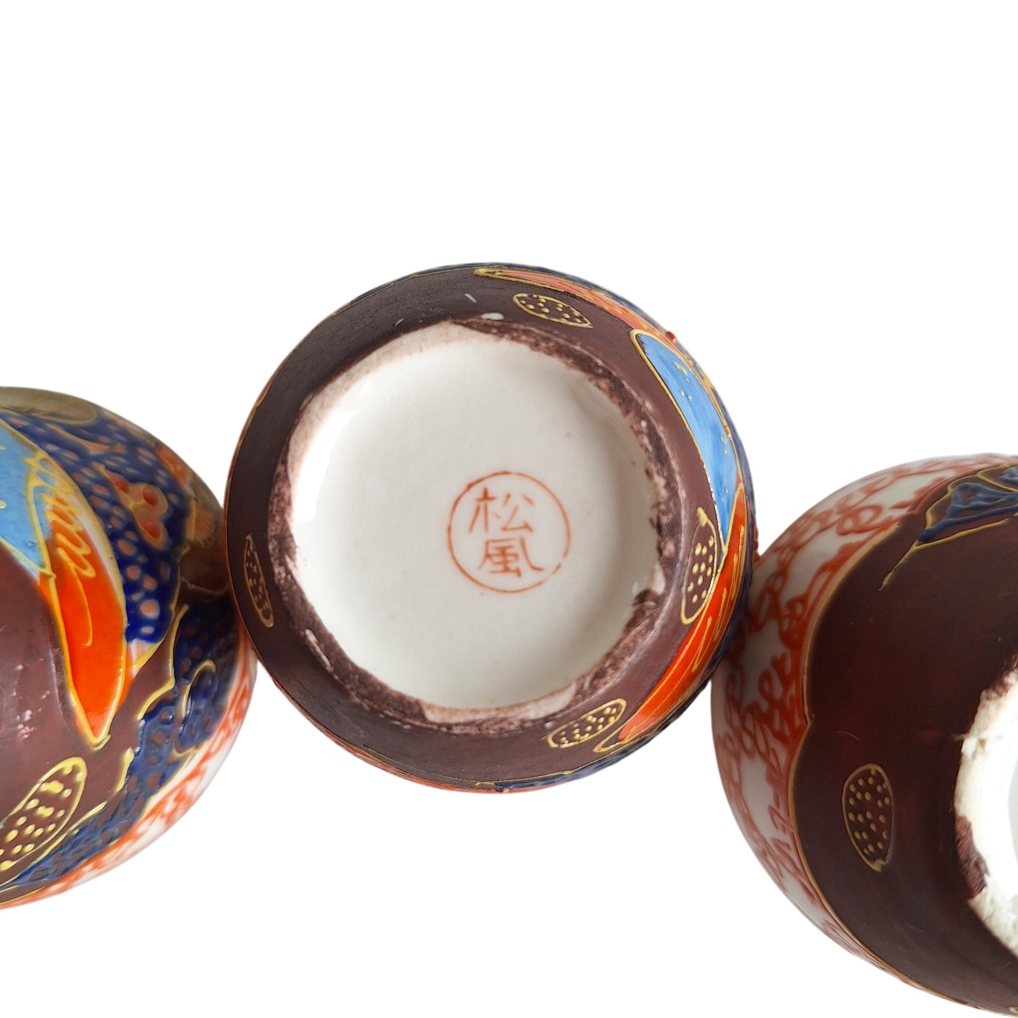 3 Satsuma miniature vases