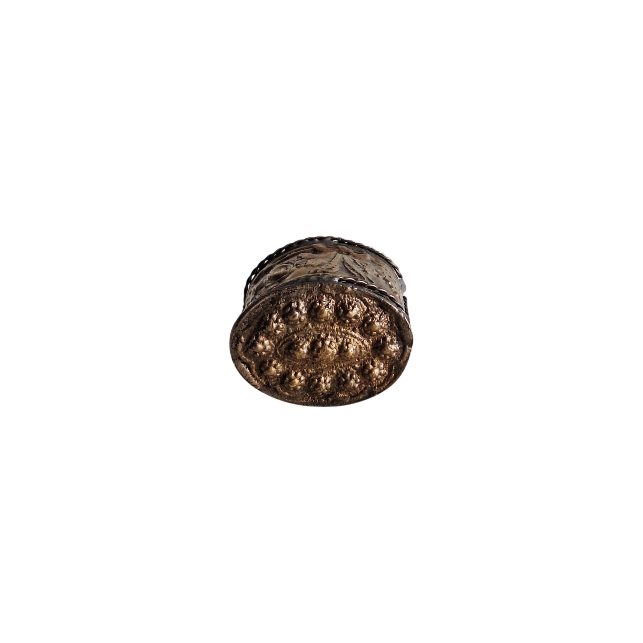 Silver Plated Pill Box with Embossed Floral Motif – Repoussé Technique, Antique Patina