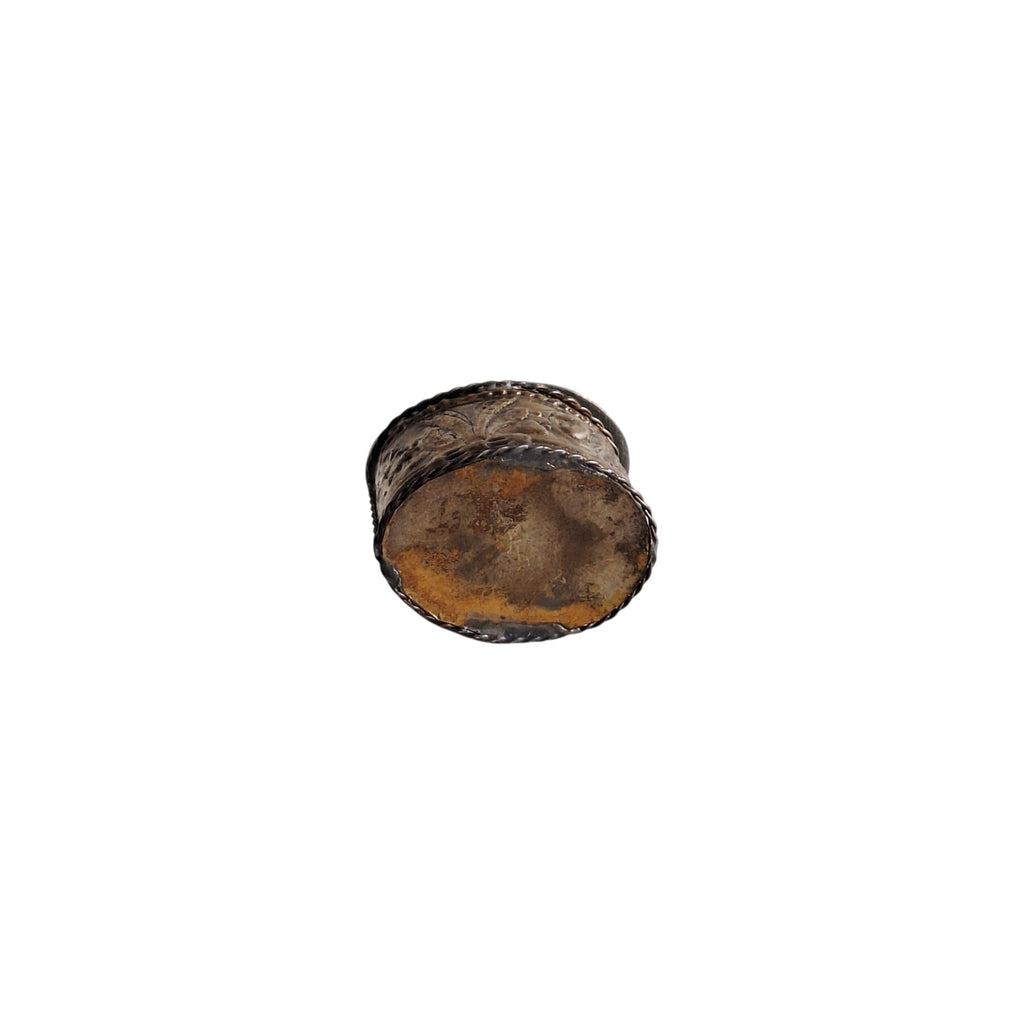 Silver Plated Pill Box with Embossed Floral Motif – Repoussé Technique, Antique Patina