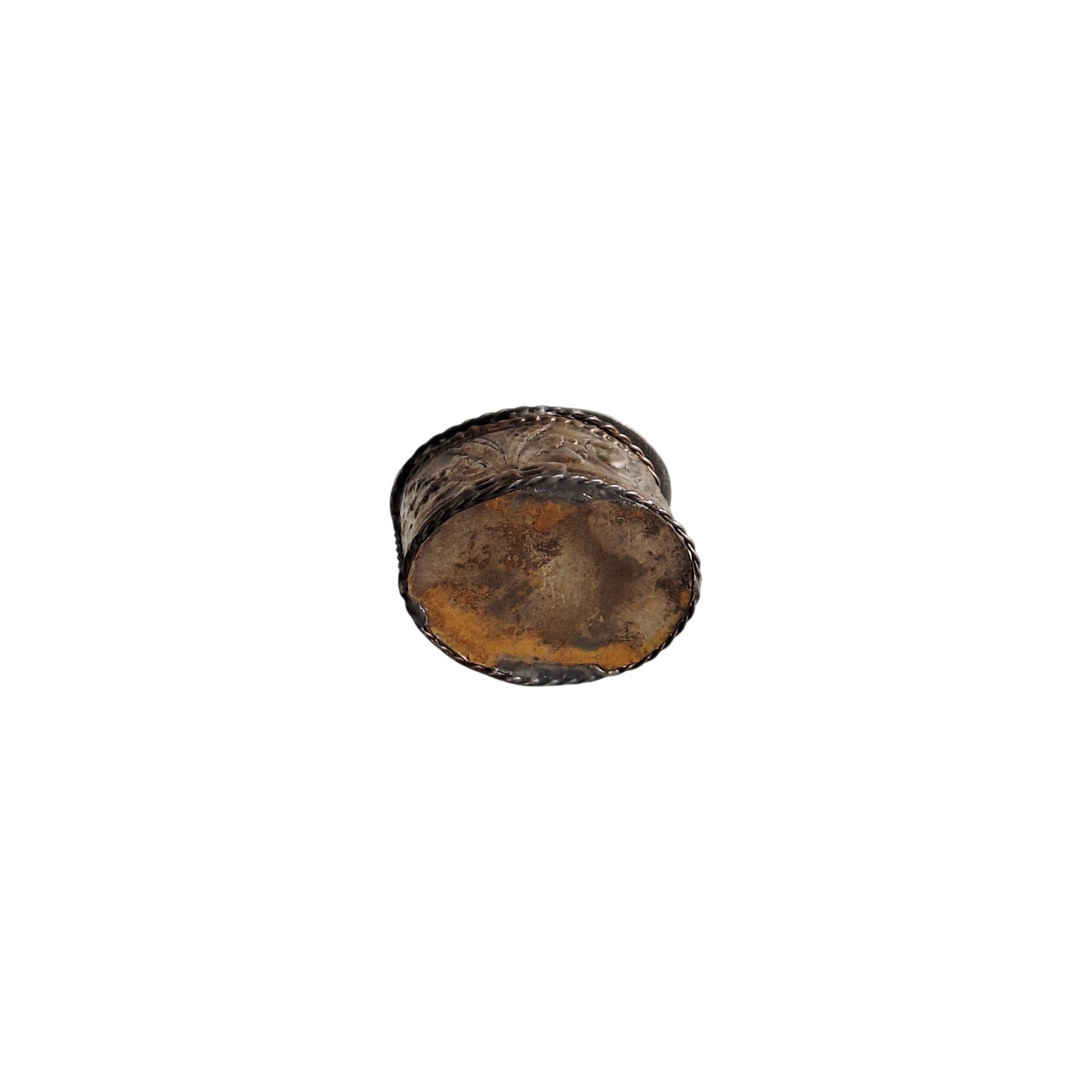 Silver Plated Pill Box with Embossed Floral Motif – Repoussé Technique, Antique Patina