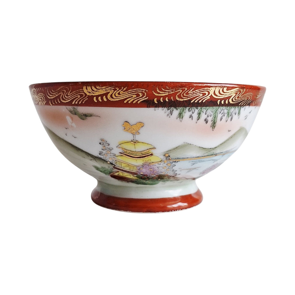Porseleinen Kom Striegau Silesia - Osaka Decor Handgeschilderd