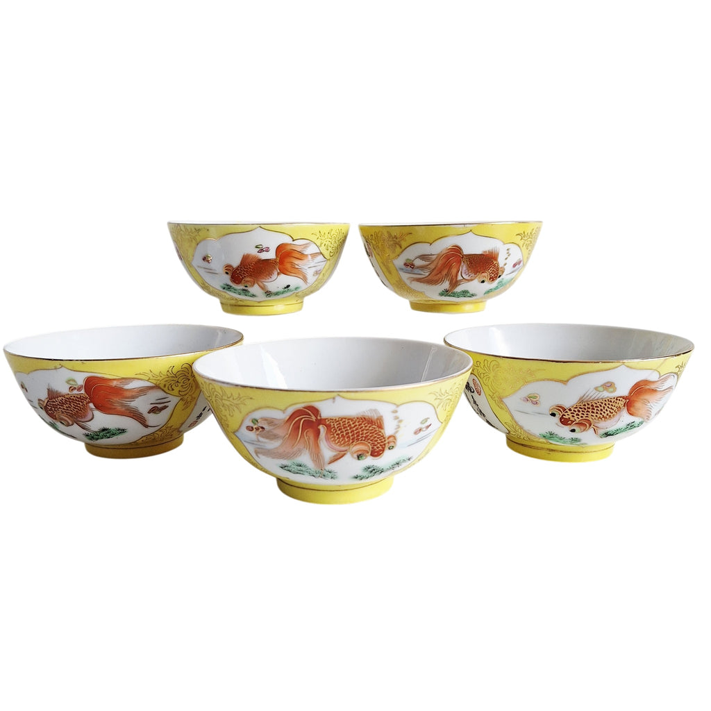 Set aus 6 chinesischen Café-au-Lait-Schalen – Batavia-Porzellan, Qianlong-Periode