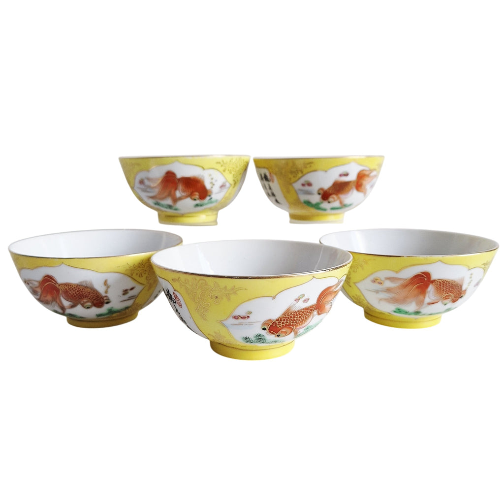 Set aus 6 chinesischen Café-au-Lait-Schalen – Batavia-Porzellan, Qianlong-Periode
