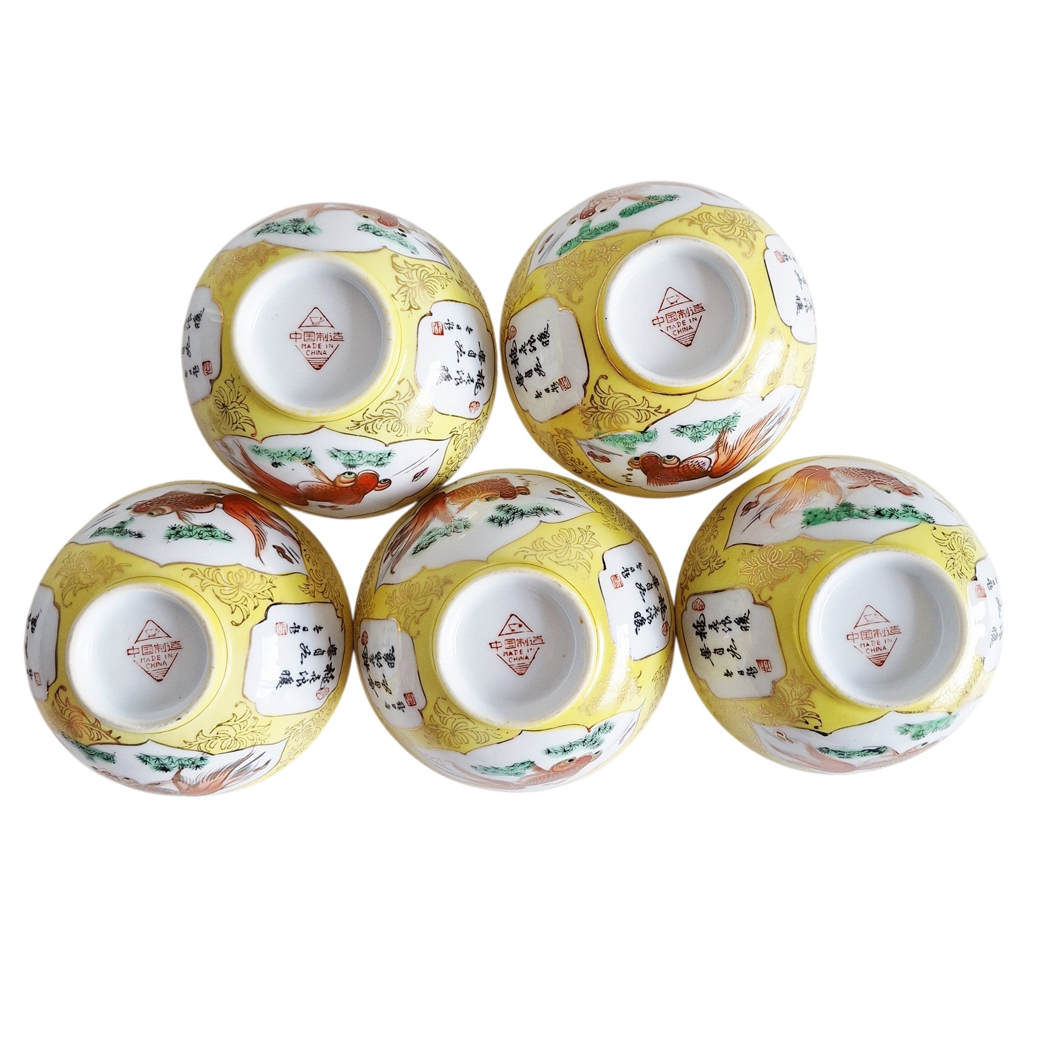 Set aus 6 chinesischen Café-au-Lait-Schalen – Batavia-Porzellan, Qianlong-Periode