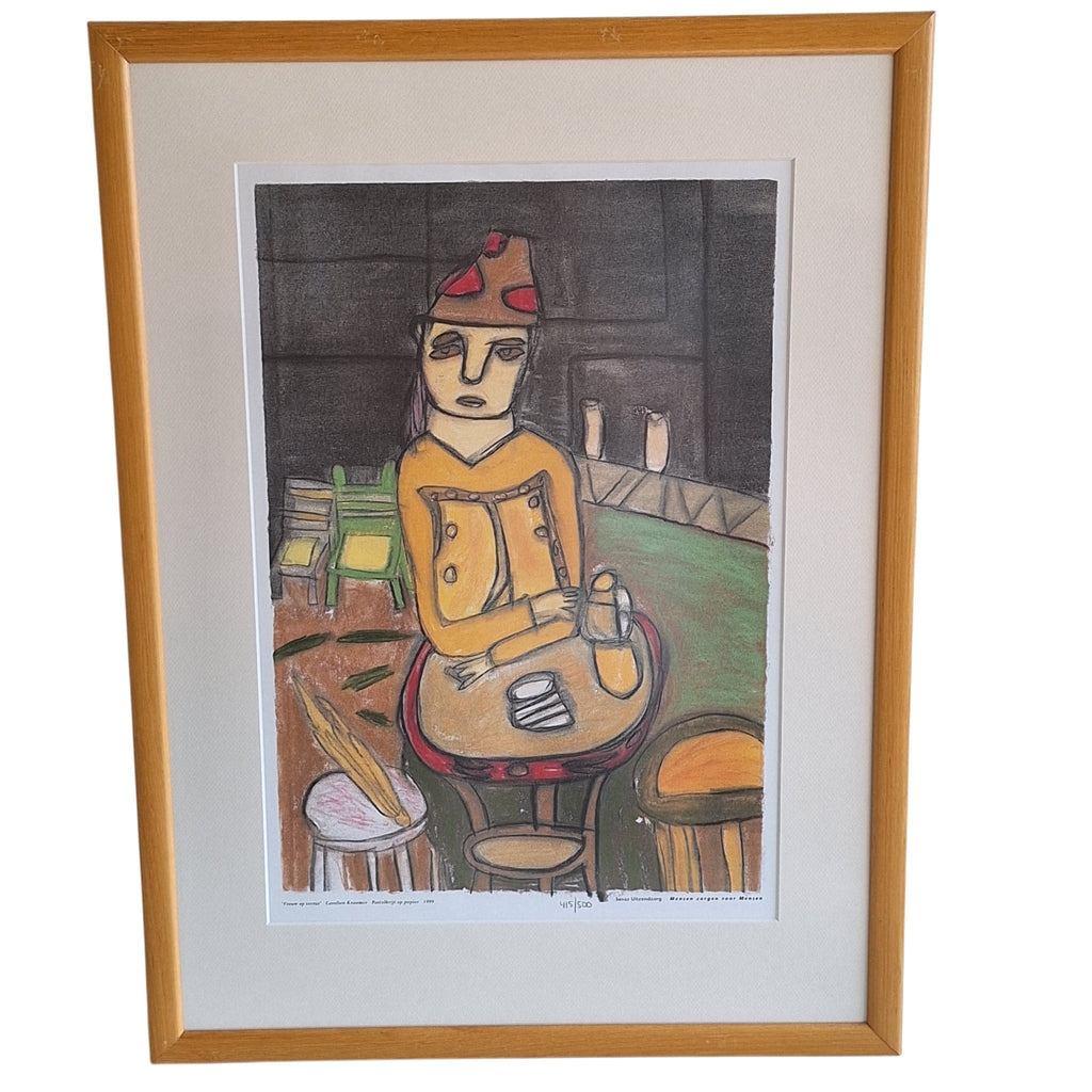 Lithografie Ingelijst - Carolien Kramer Mensen zorgen voor Mensen 415/500