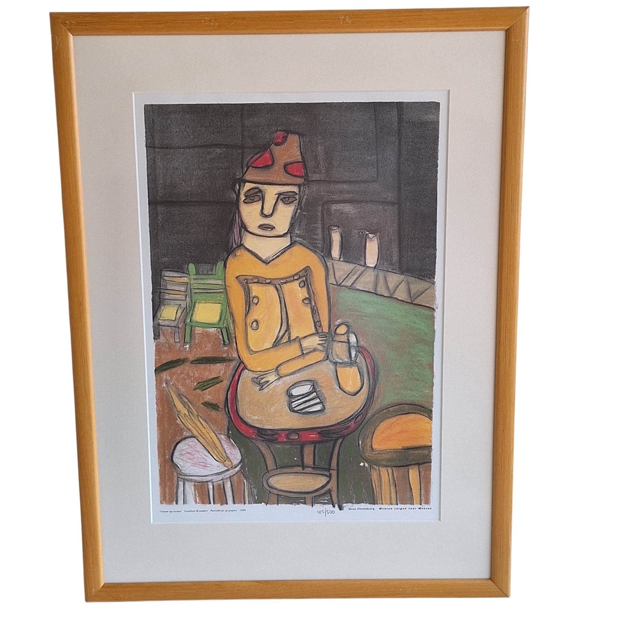 Lithografie Ingelijst - Carolien Kramer Mensen zorgen voor Mensen 415/500