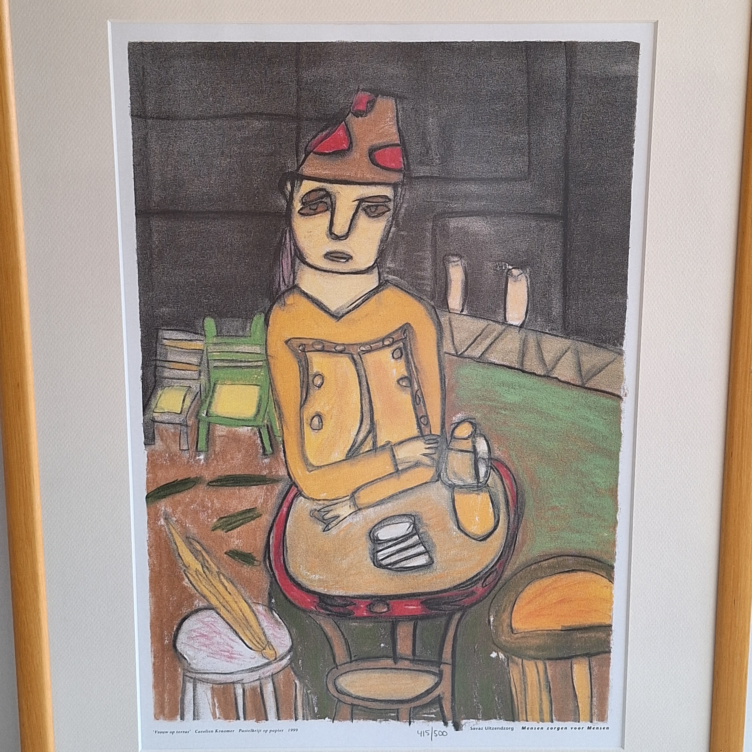 Lithografie Ingelijst - Carolien Kramer Mensen zorgen voor Mensen 415/500