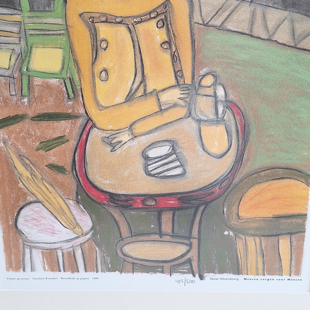 Lithografie Ingelijst - Carolien Kramer Mensen zorgen voor Mensen 415/500