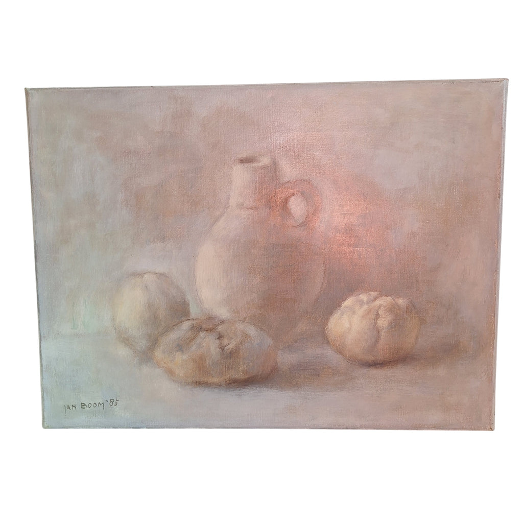 Stilleven met Kruik - Jan Boom 1985 - Olieverf op Doek - 30 x 40 cm