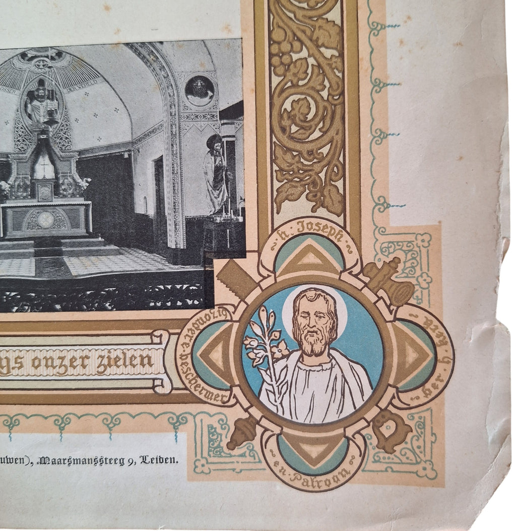 Getuigschrift Catechismus 1925 - Katholieke Oorkonde - 31,5 x 40 cm