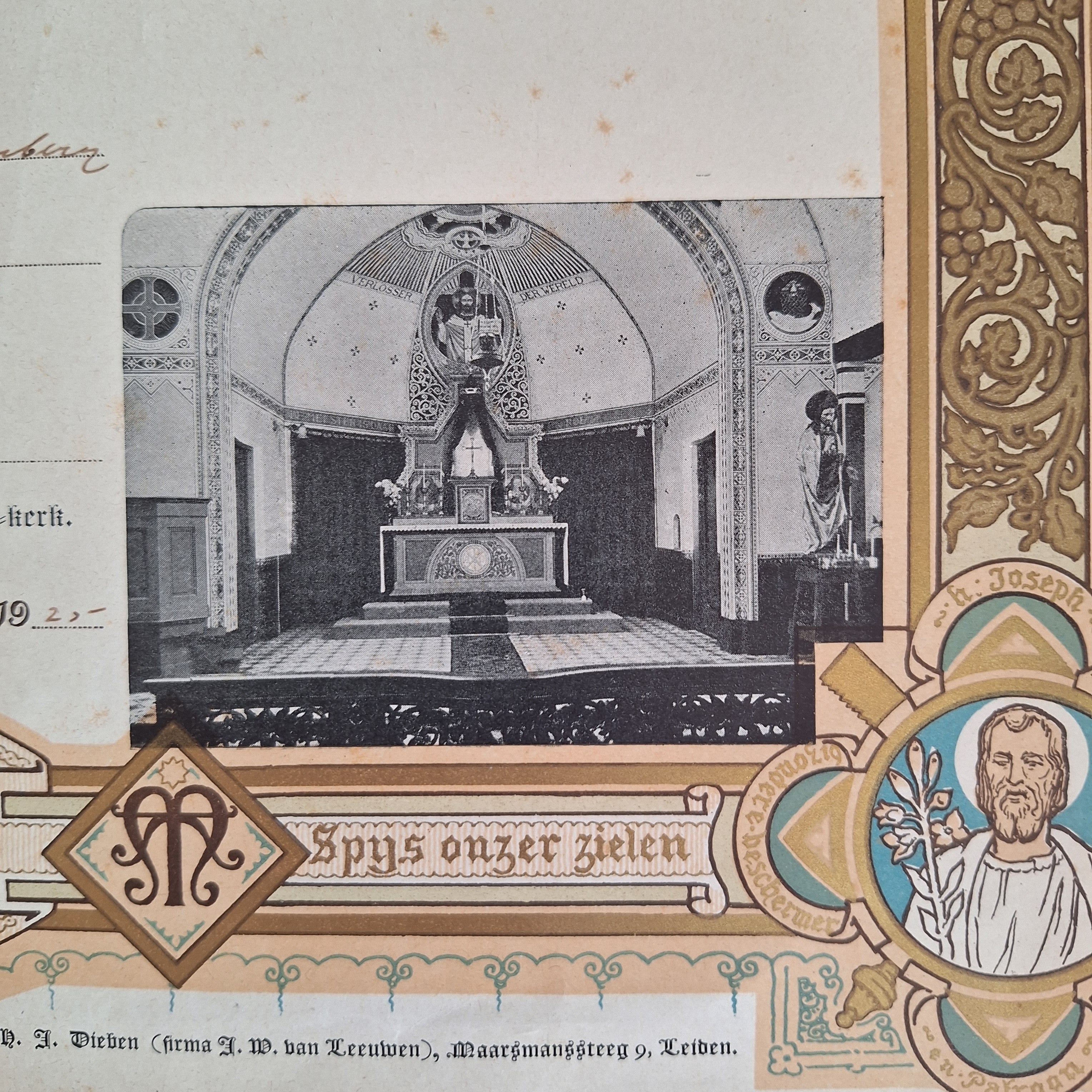 Getuigschrift Catechismus 1925 - Katholieke Oorkonde - 31,5 x 40 cm