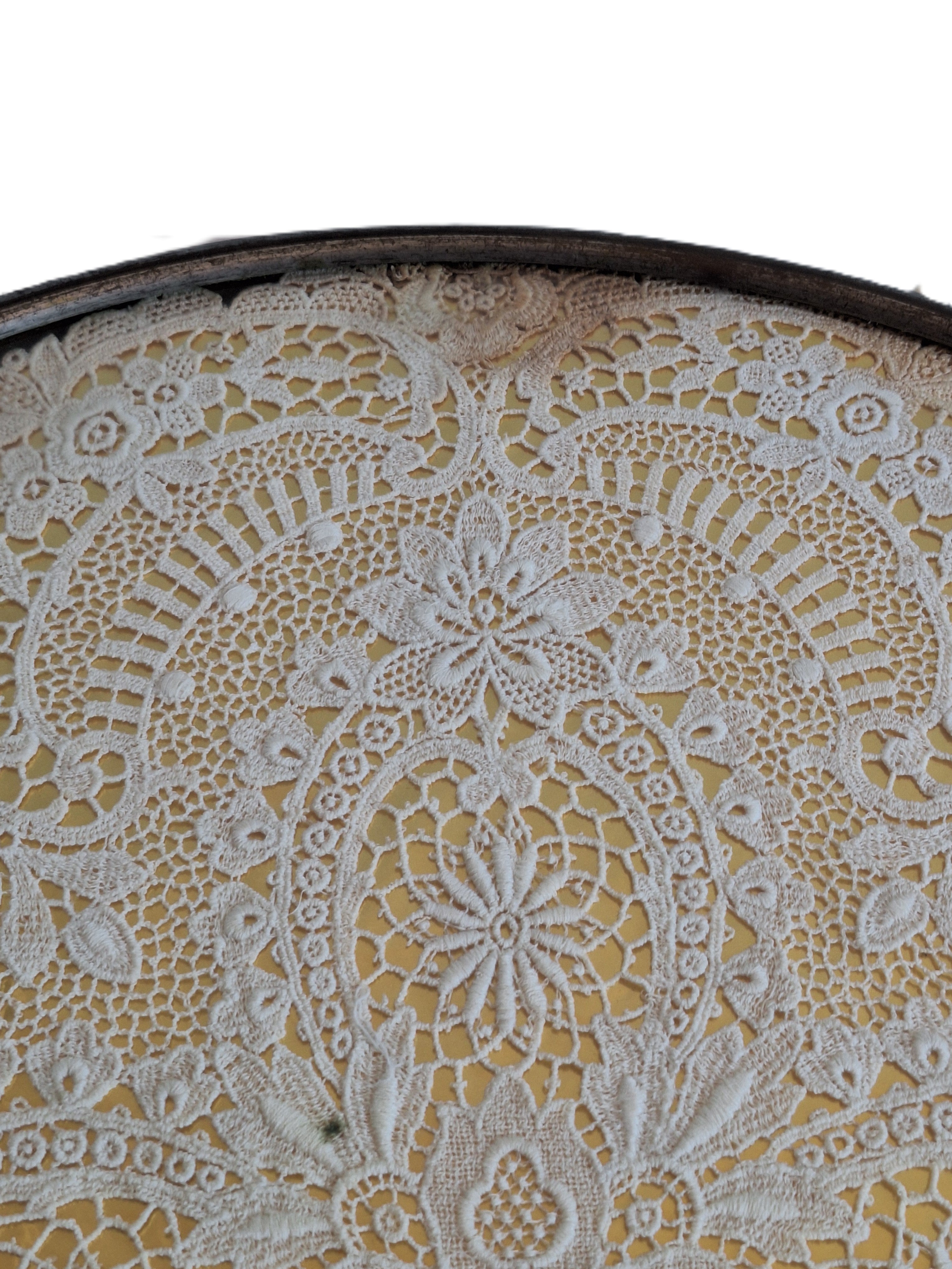 Art Deco Draaitableau - Lazy Susan met kant en glazen blad - Ø 47 cm