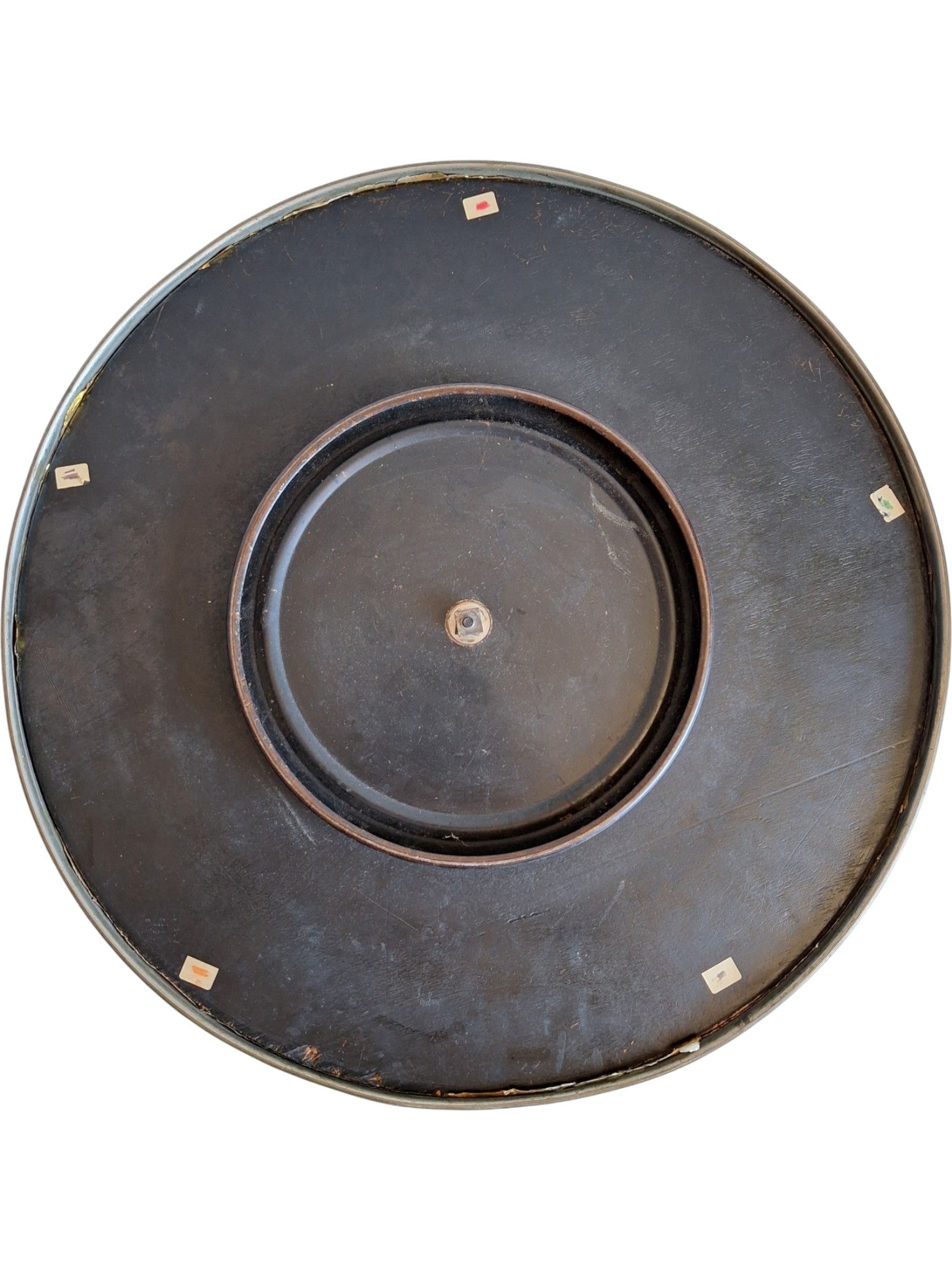 Art Deco Draaitableau - Lazy Susan met kant en glazen blad - Ø 47 cm