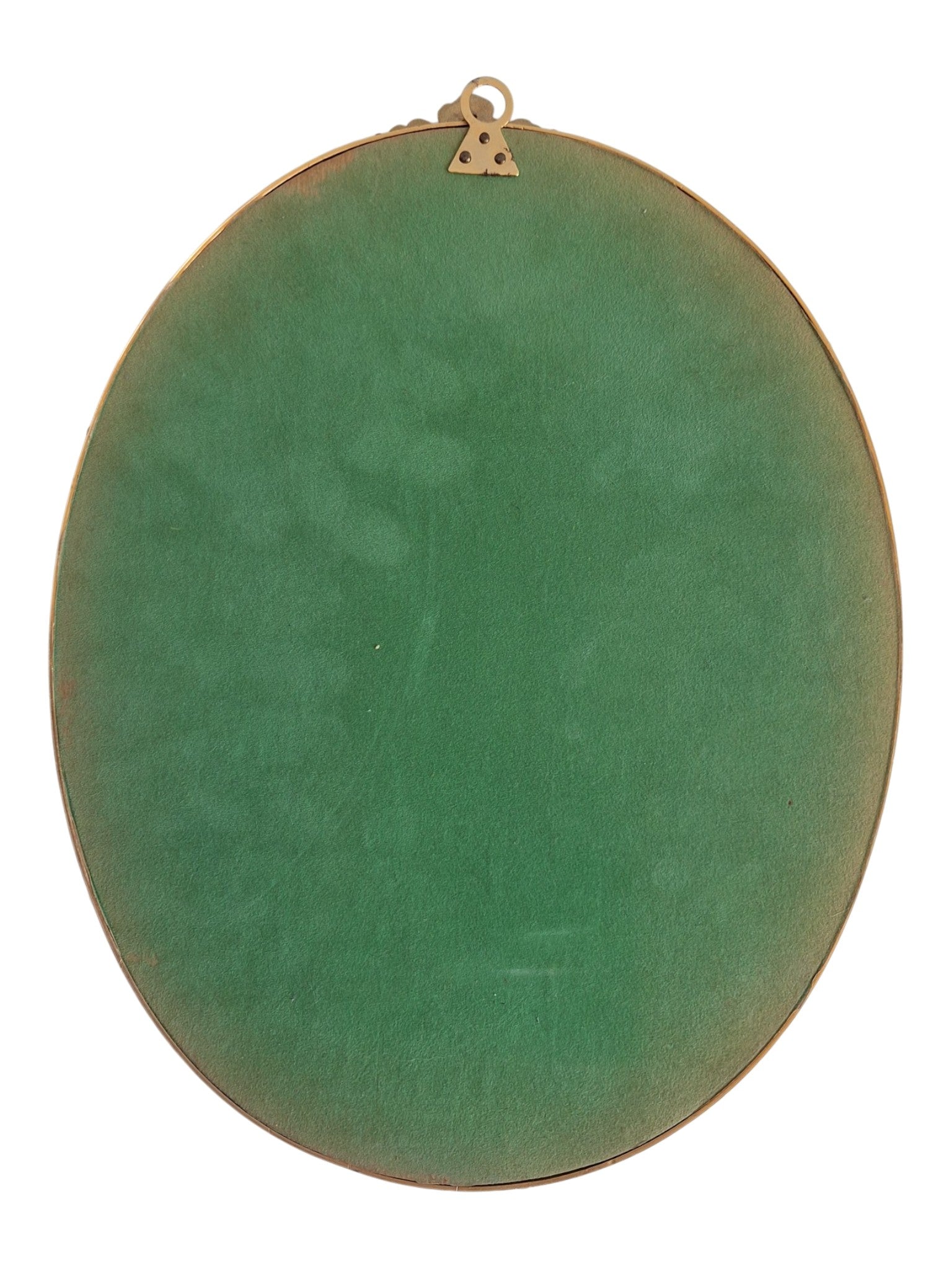 Ovale wandspiegel - neoclassicistisch goudkleurig met strikornament - 33 x 25,5 cm