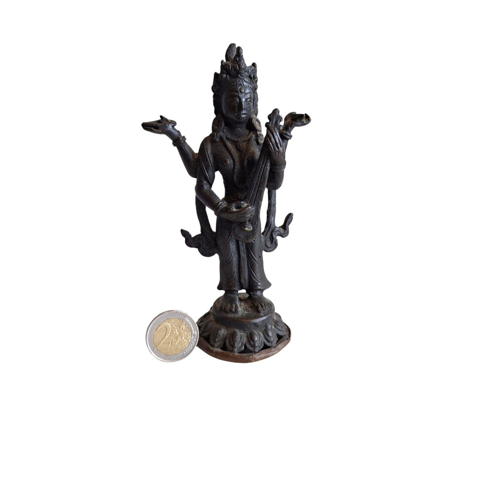 Saraswati Beeld Brons - Hindoeïstische Godin van Kennis en Muziek