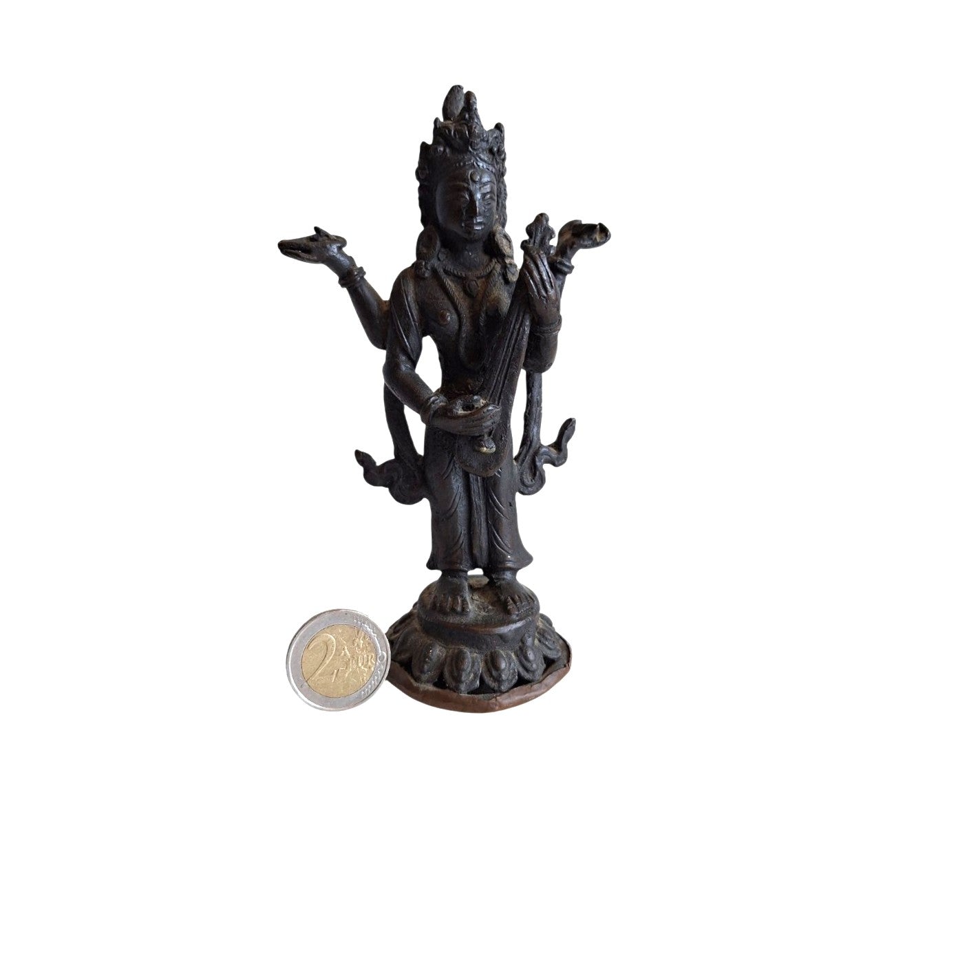 Saraswati Beeld Brons - Hindoeïstische Godin van Kennis en Muziek